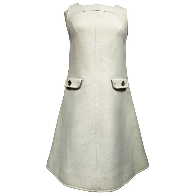 An André Courrèges Haute Couture Chasuble Mini Dress Circa 1968 at 1stDibs  | courreges dress, haute couture mini dress