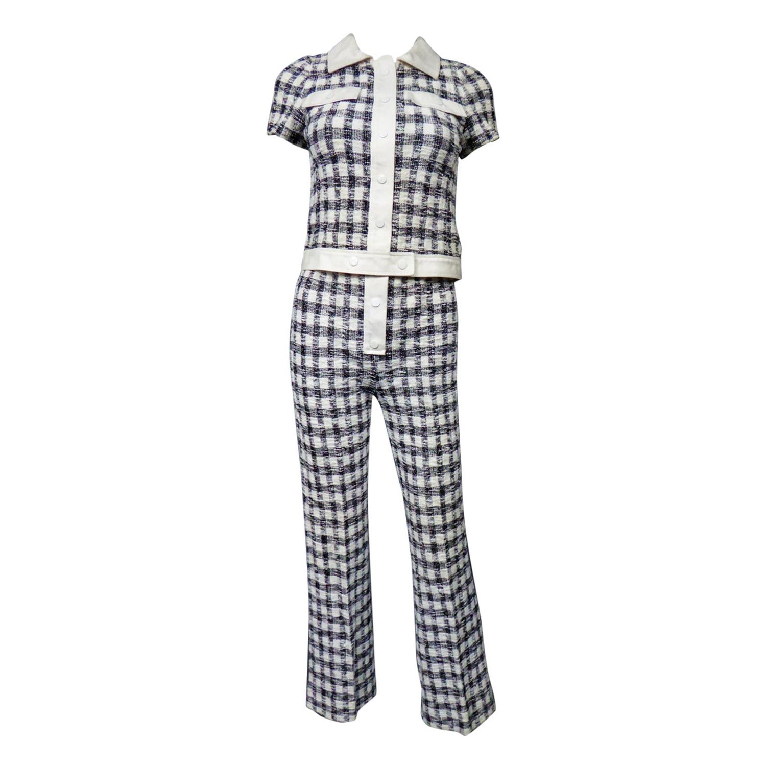 An André Courrèges Pant Suit numbered 0514895 and 579326 Taty Style Circa 1969