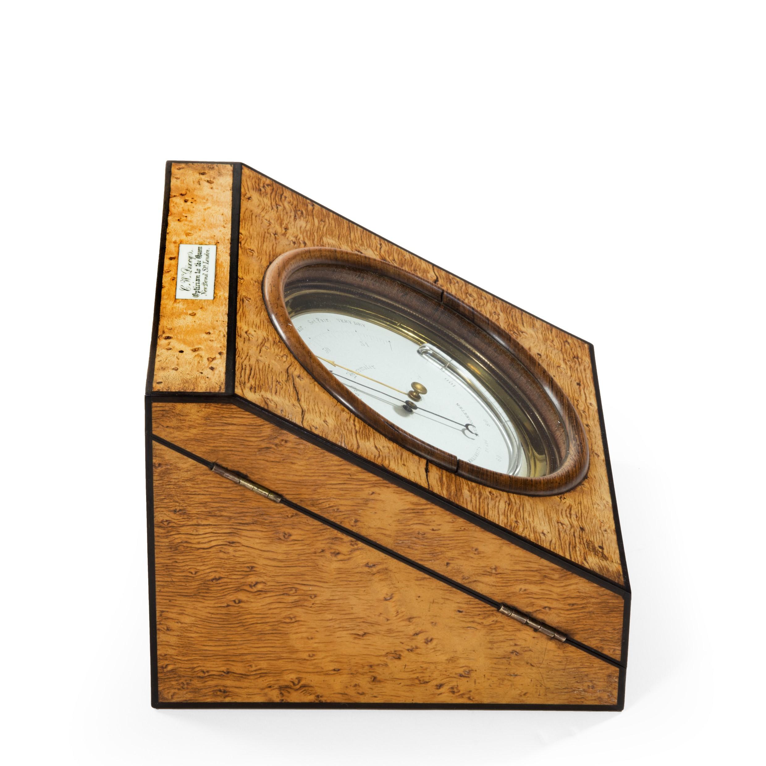 Aneroid Desk Barometer by C W Dixey In Good Condition For Sale In Lymington, Hampshire