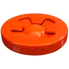 Posacenere in ceramica arancione Angelo Mangiarotti Made in Italy nel 1967