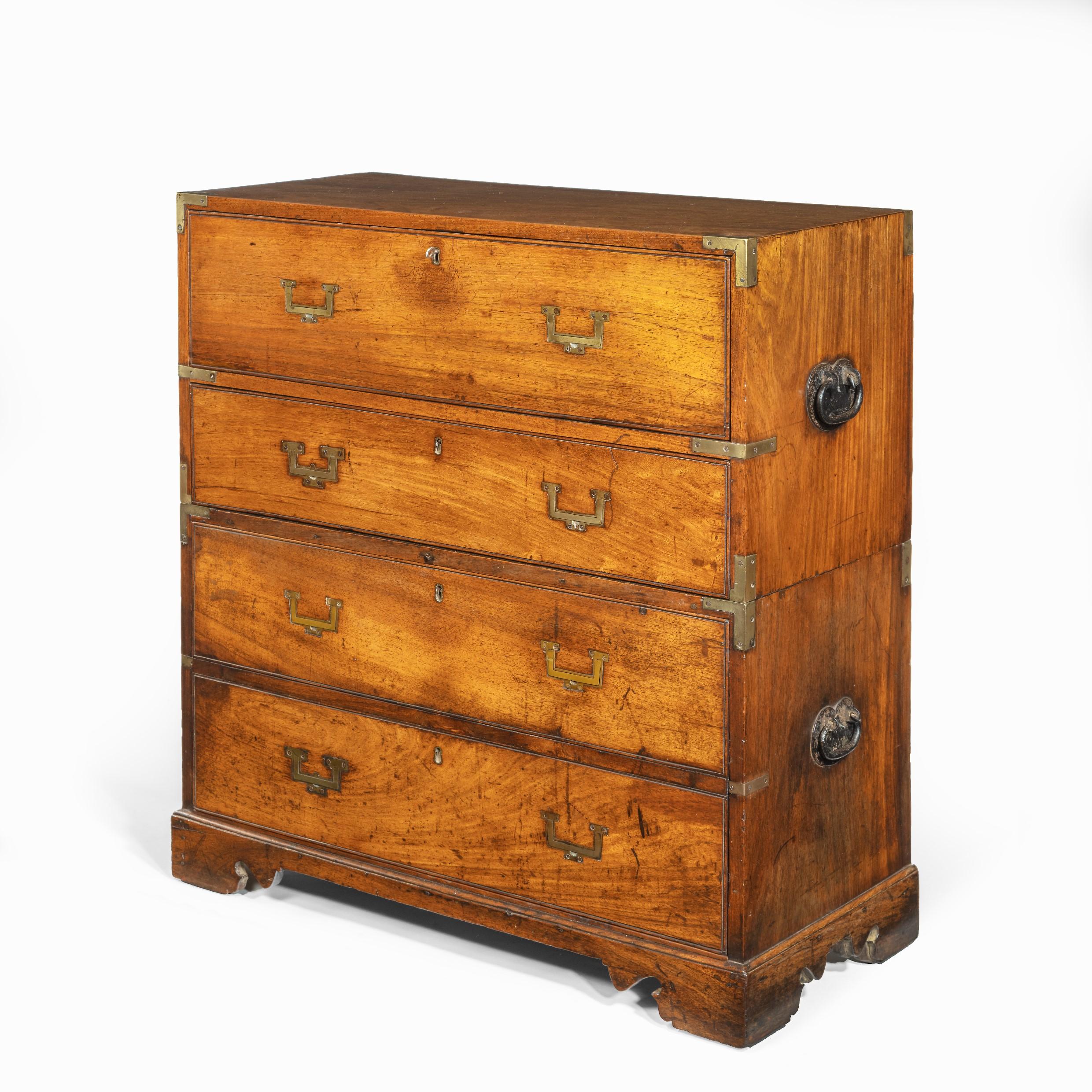 Anglo-Chinese Hardwood Naval Officer’s Campaign Chest For Sale 4