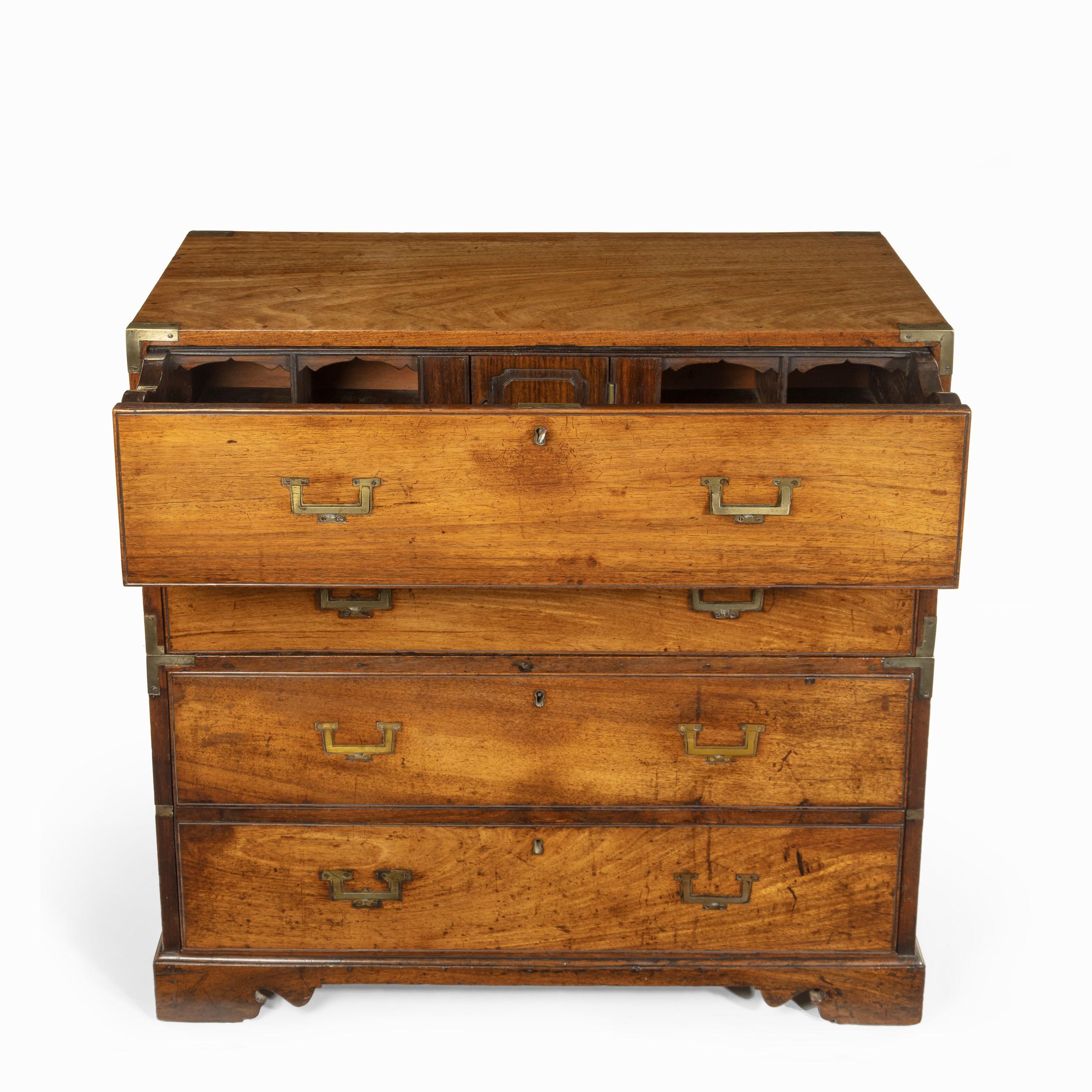 Anglo-Chinese Hardwood Naval Officer’s Campaign Chest For Sale 1