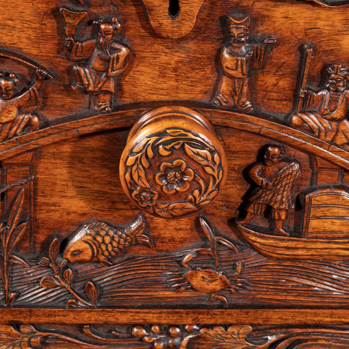 An Anglo-Chinese padouk campaign chest of drawers, 1868 5