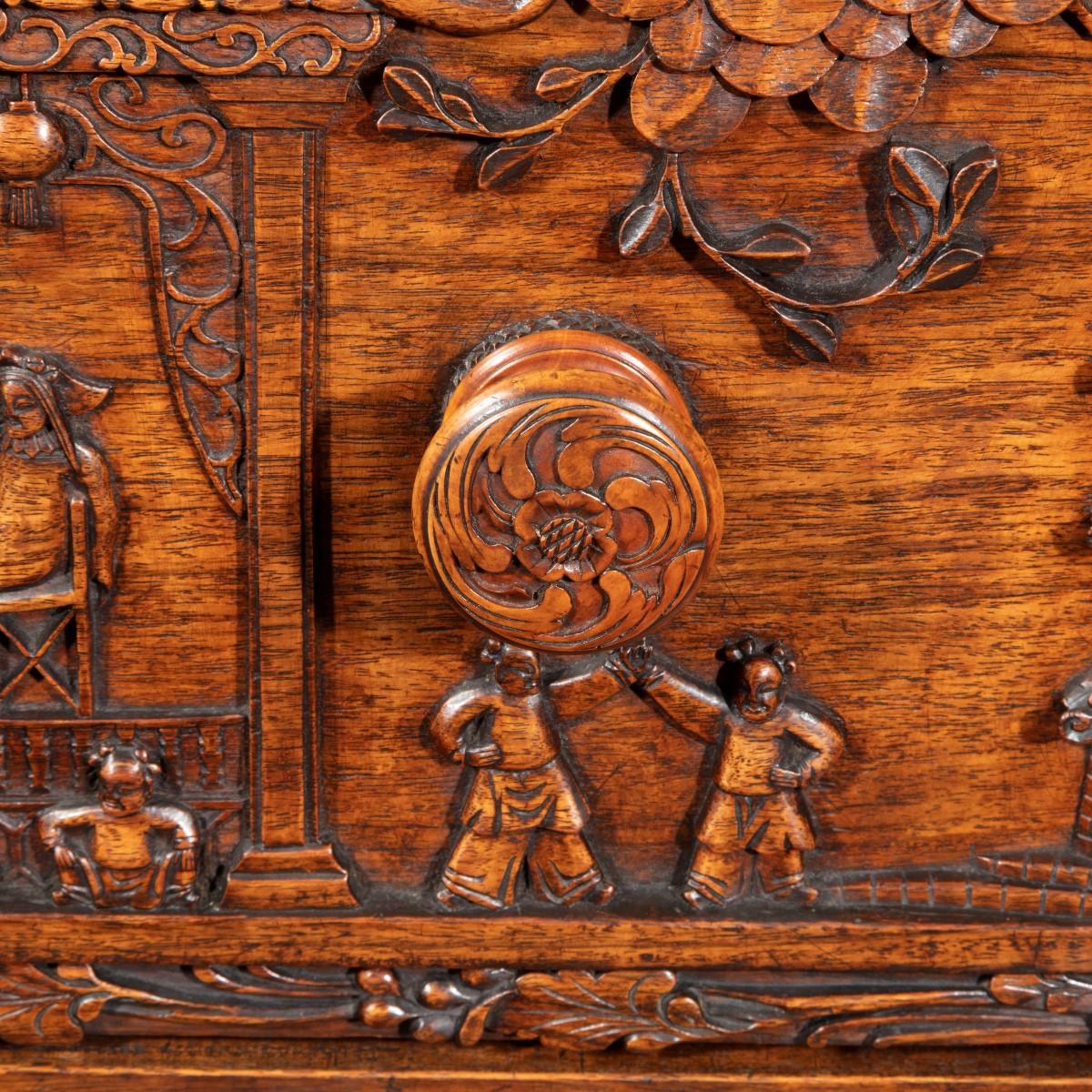 An Anglo-Chinese padouk campaign chest of drawers, 1868 6