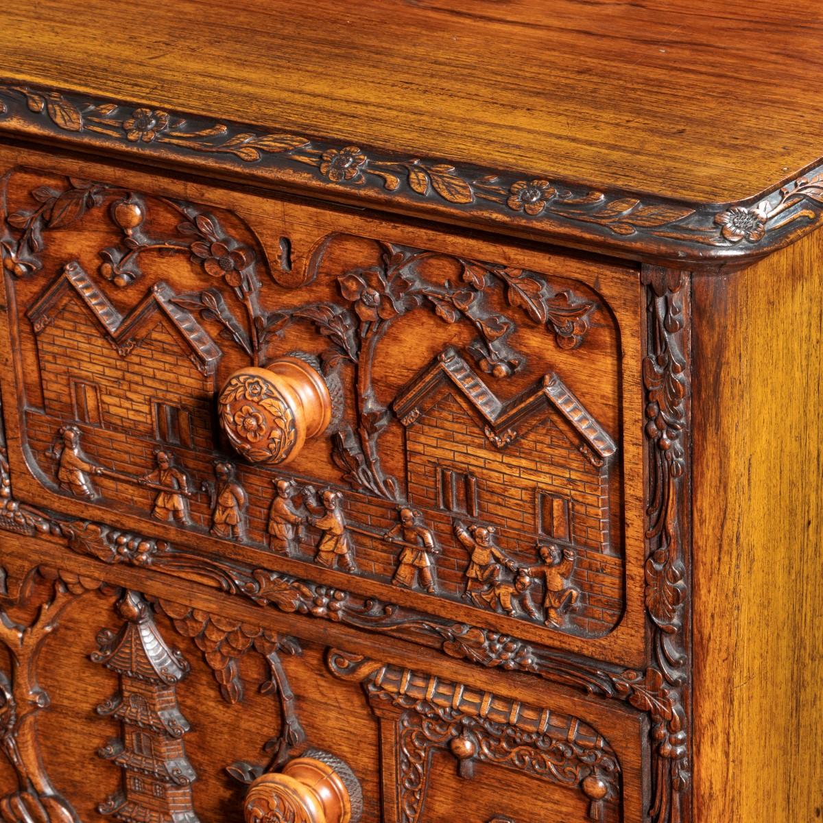 An Anglo-Chinese padouk campaign chest of drawers, 1868 7