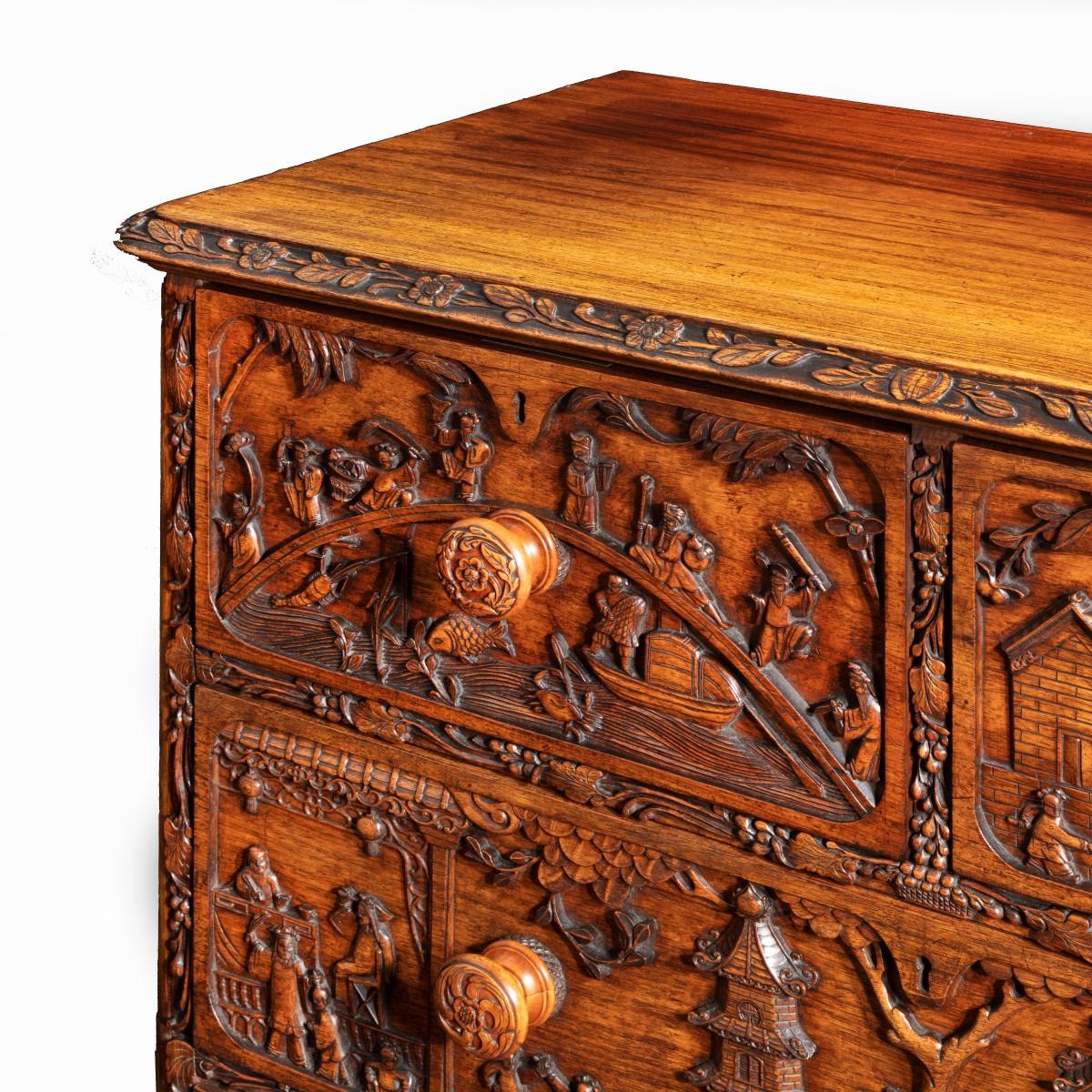 An Anglo-Chinese padouk campaign chest of drawers, 1868 8
