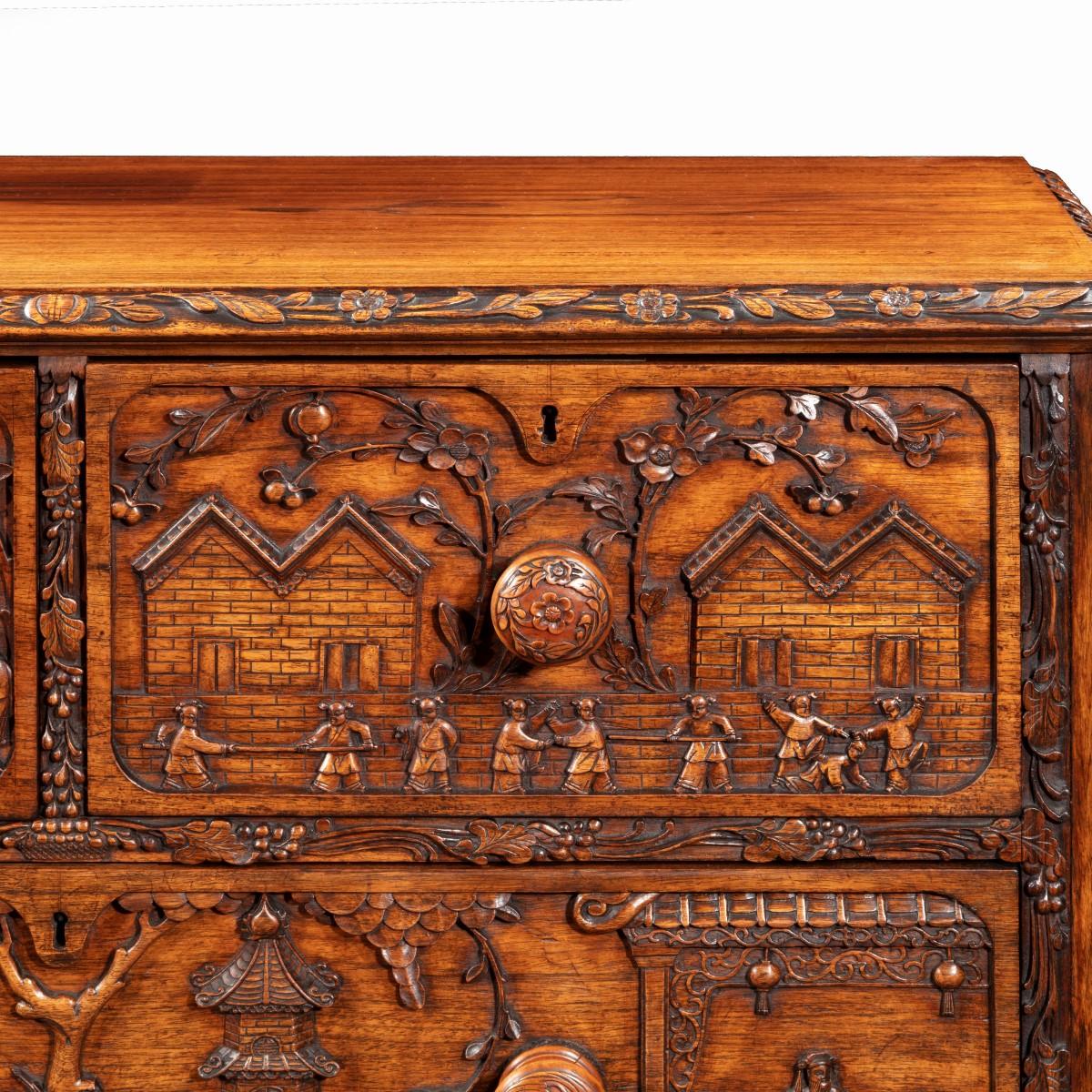 An Anglo-Chinese padouk campaign chest of drawers, 1868 1