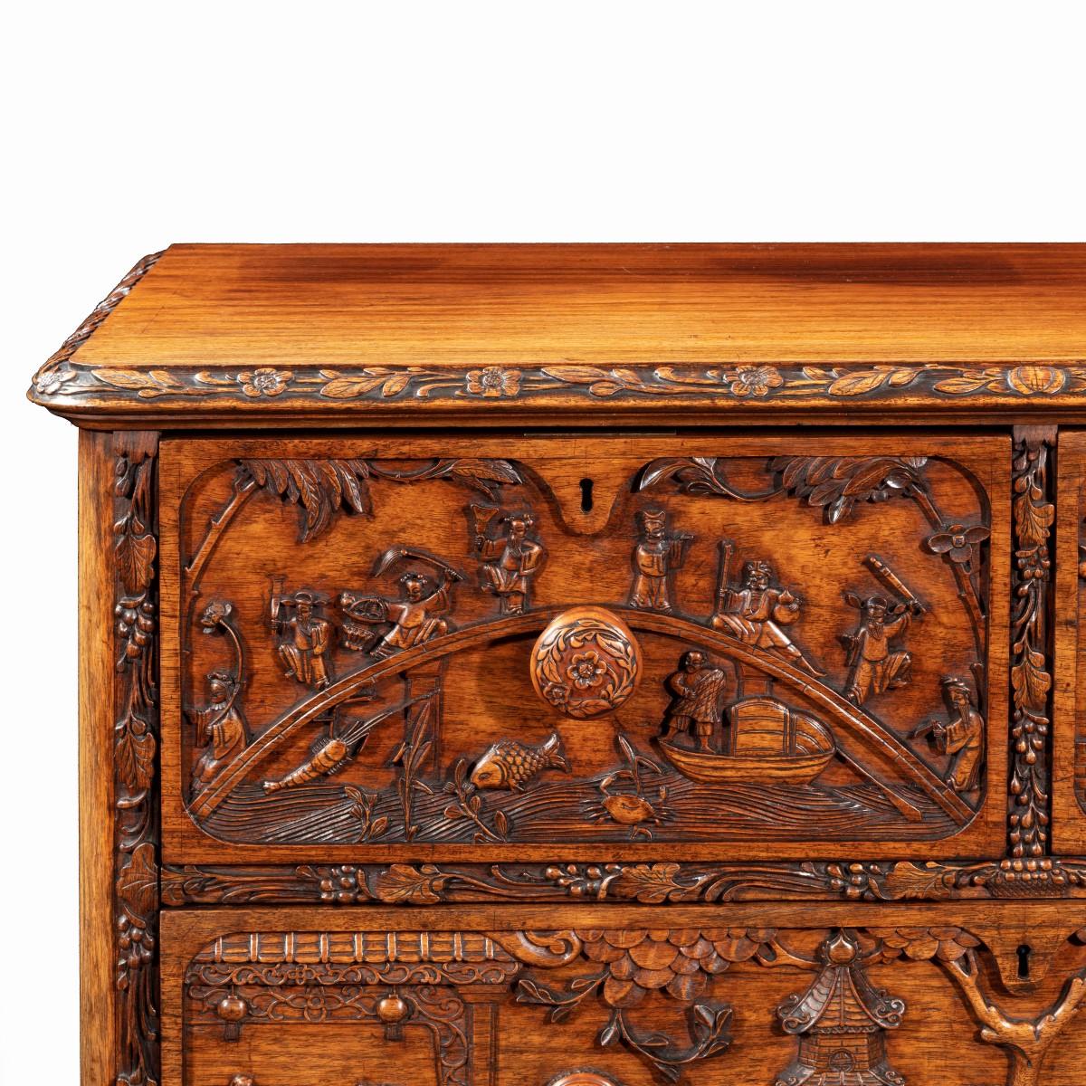 An Anglo-Chinese padouk campaign chest of drawers, 1868 2