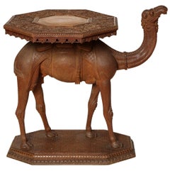 Anglo-Indian Hardwood Camel Side Table