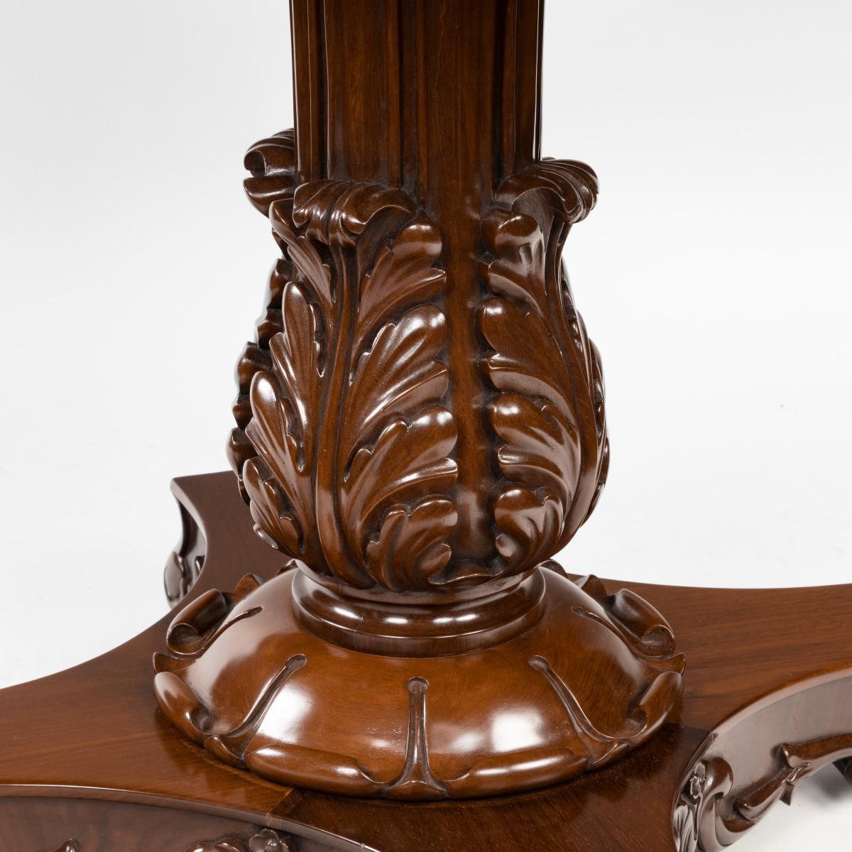 Anglo-Indian Mahogany Table with Nero Portoro Marble Top, White & Co Calcutta In Good Condition For Sale In Lymington, Hampshire