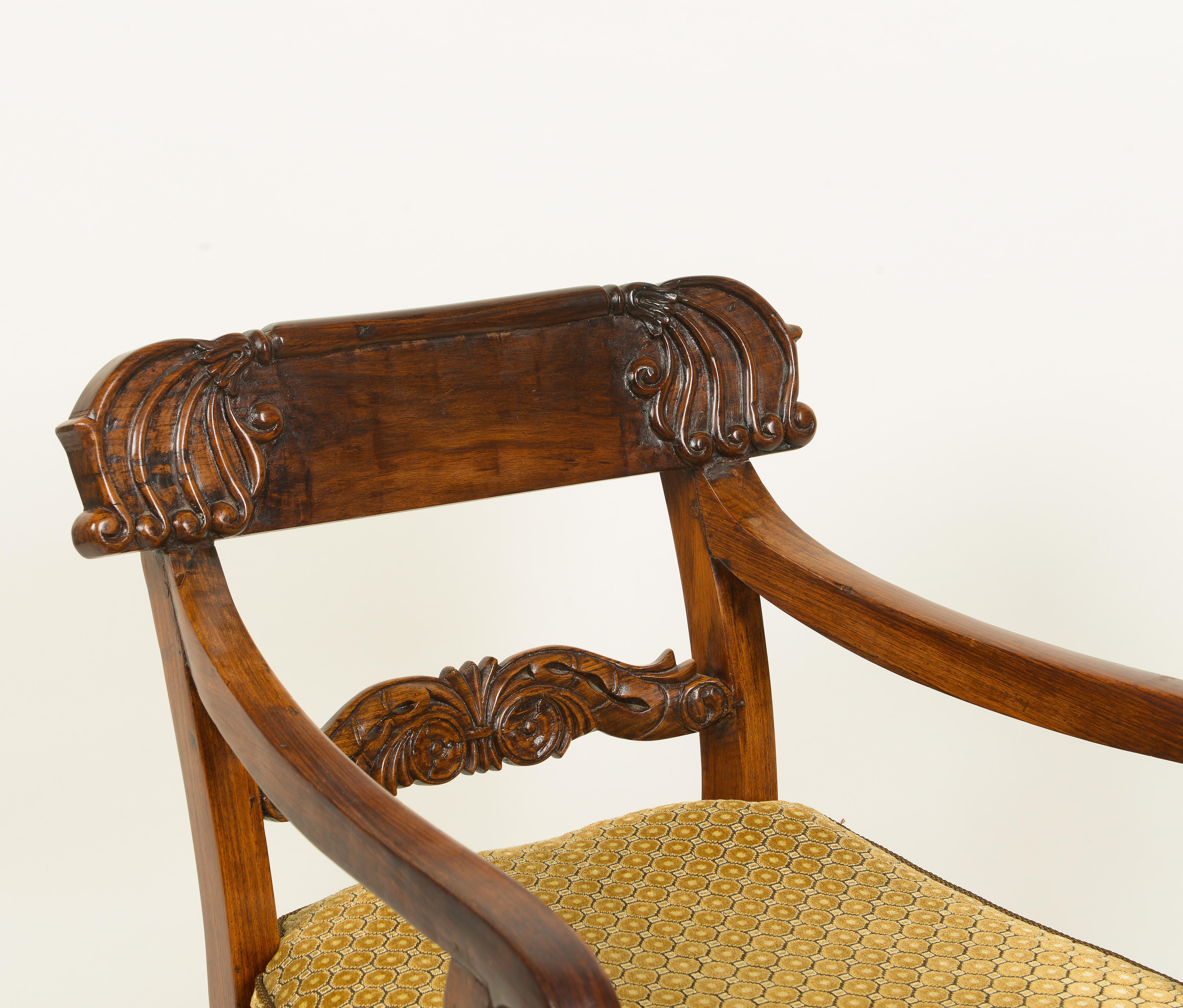Anglo-Indian Neoclassical Hardwood Armchair For Sale 1