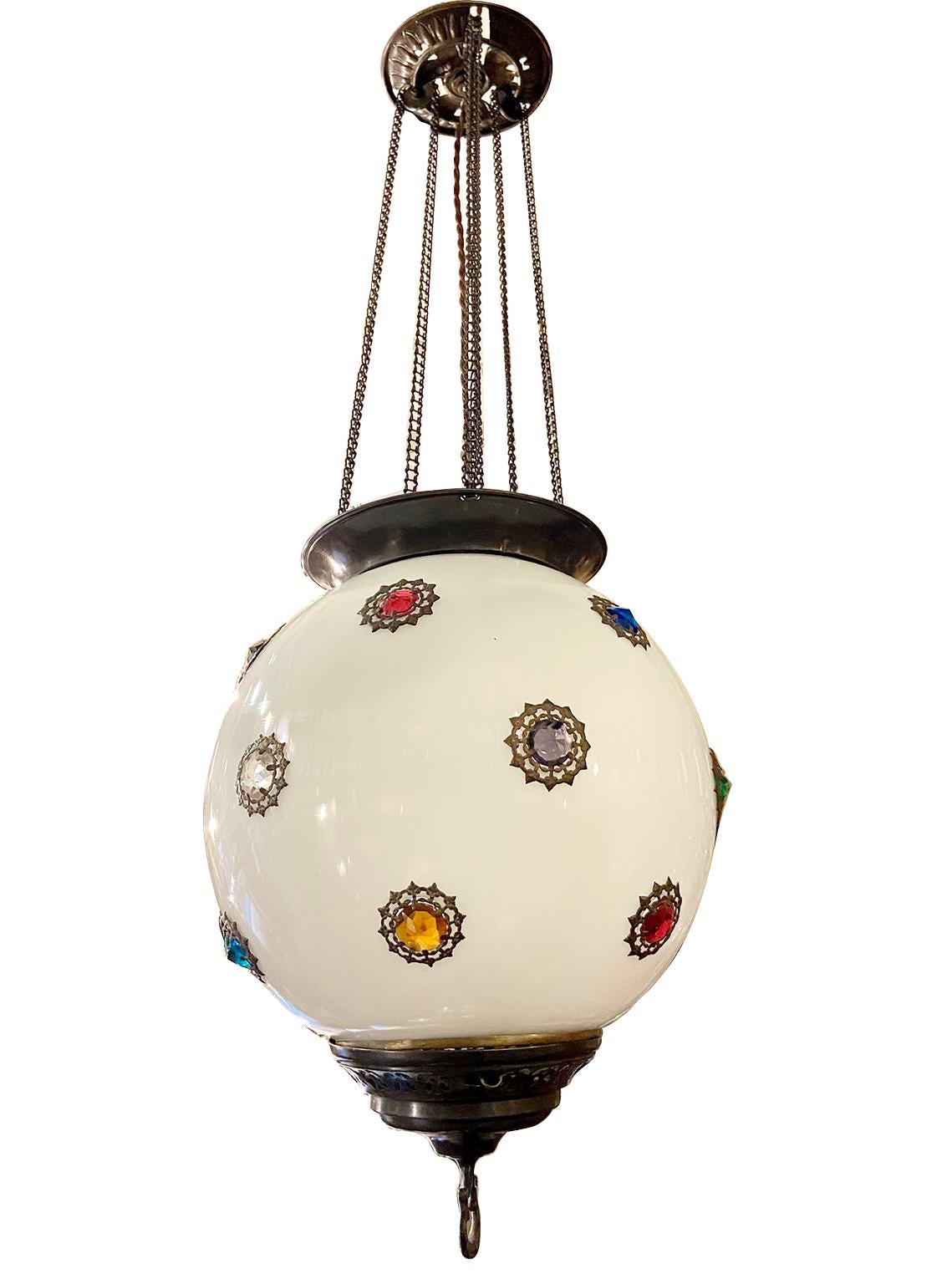 Anglo Indian Opaline Lantern In Good Condition In New York, NY