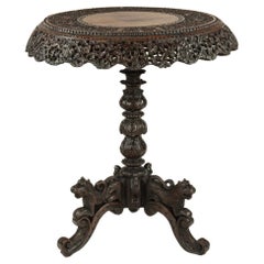 An Anglo Indian padouk tripod side table