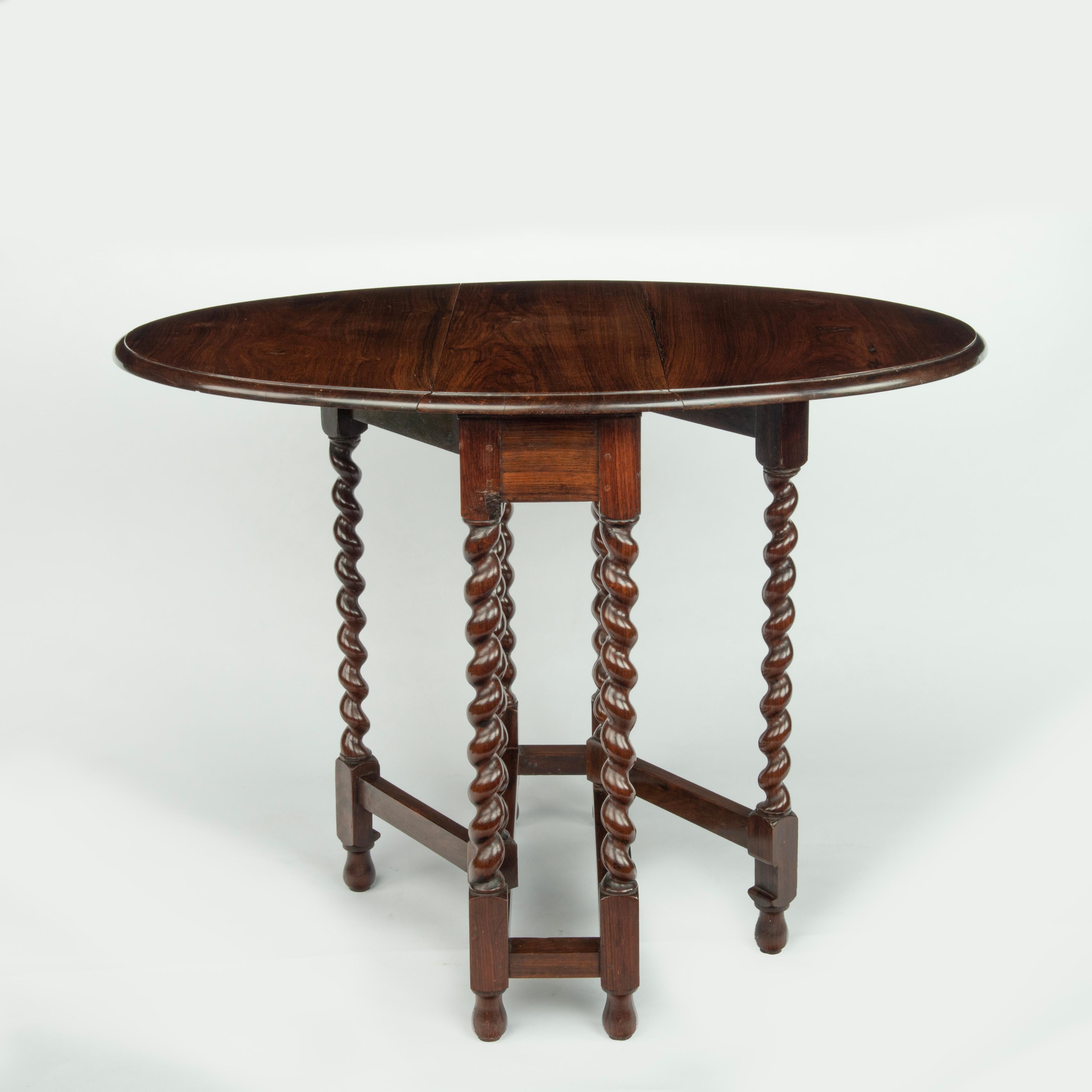 An Anglo Indian rosewood barley twist gateleg table For Sale at 1stDibs