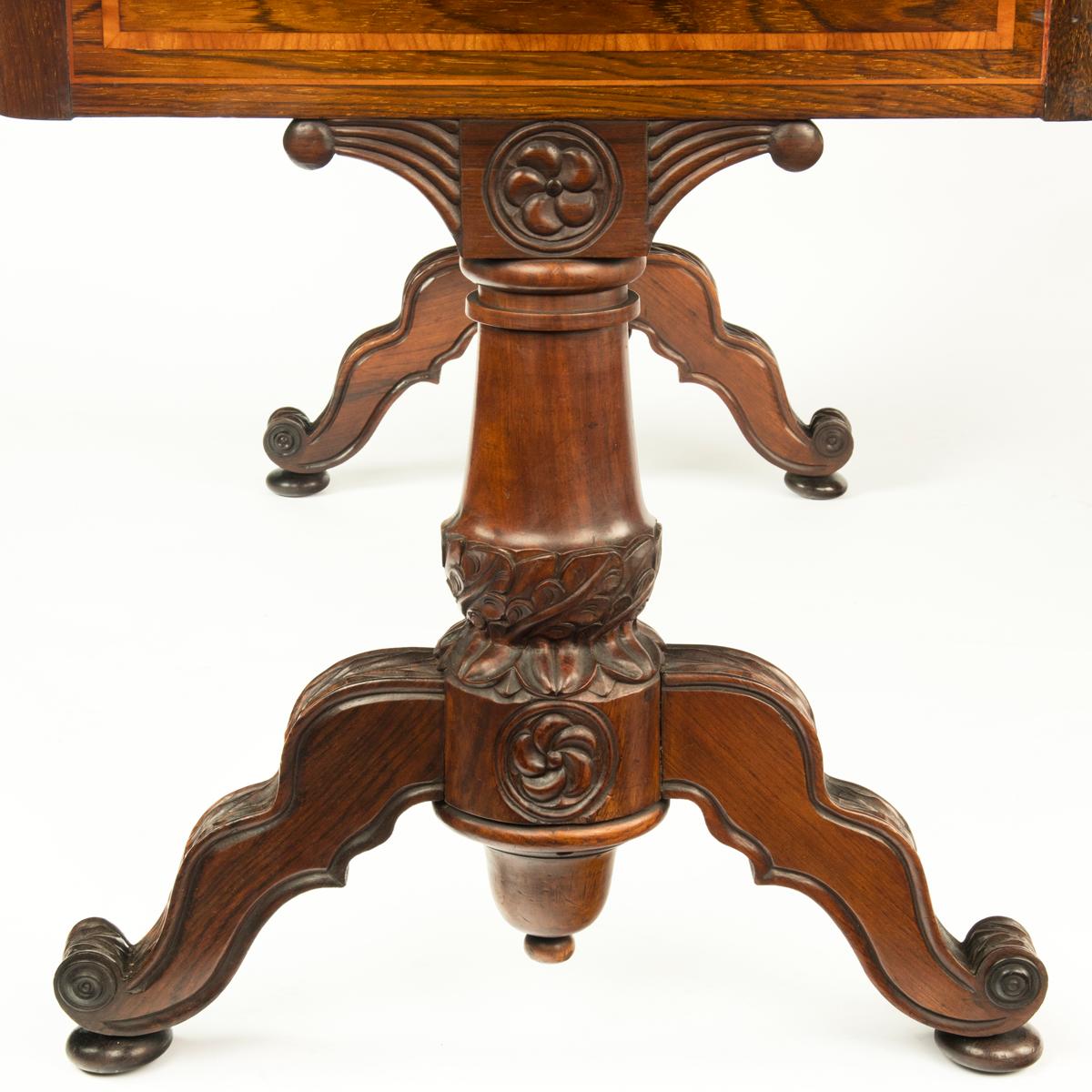 Anglo Indian Rosewood End Support Library Table 5