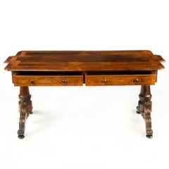 Anglo Indian Rosewood End Support Library Table