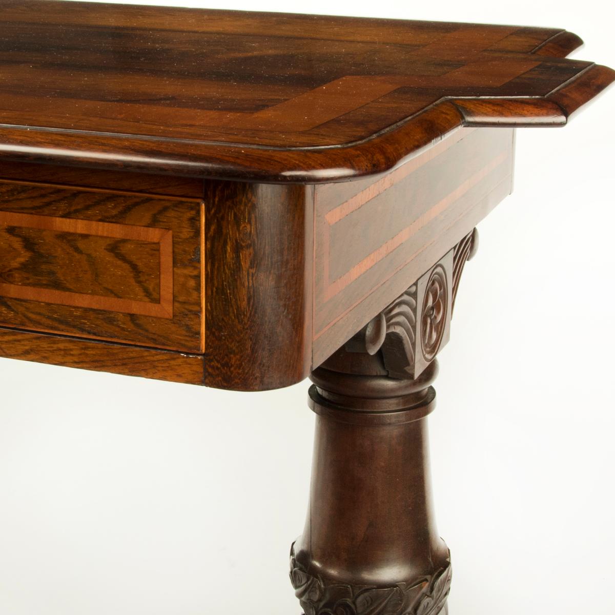 Anglo Indian Rosewood End Support Library Table In Good Condition In Lymington, Hampshire