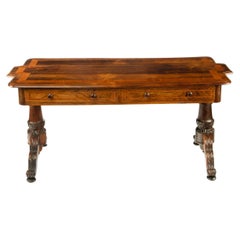 Anglo Indian Rosewood End Support Library Table