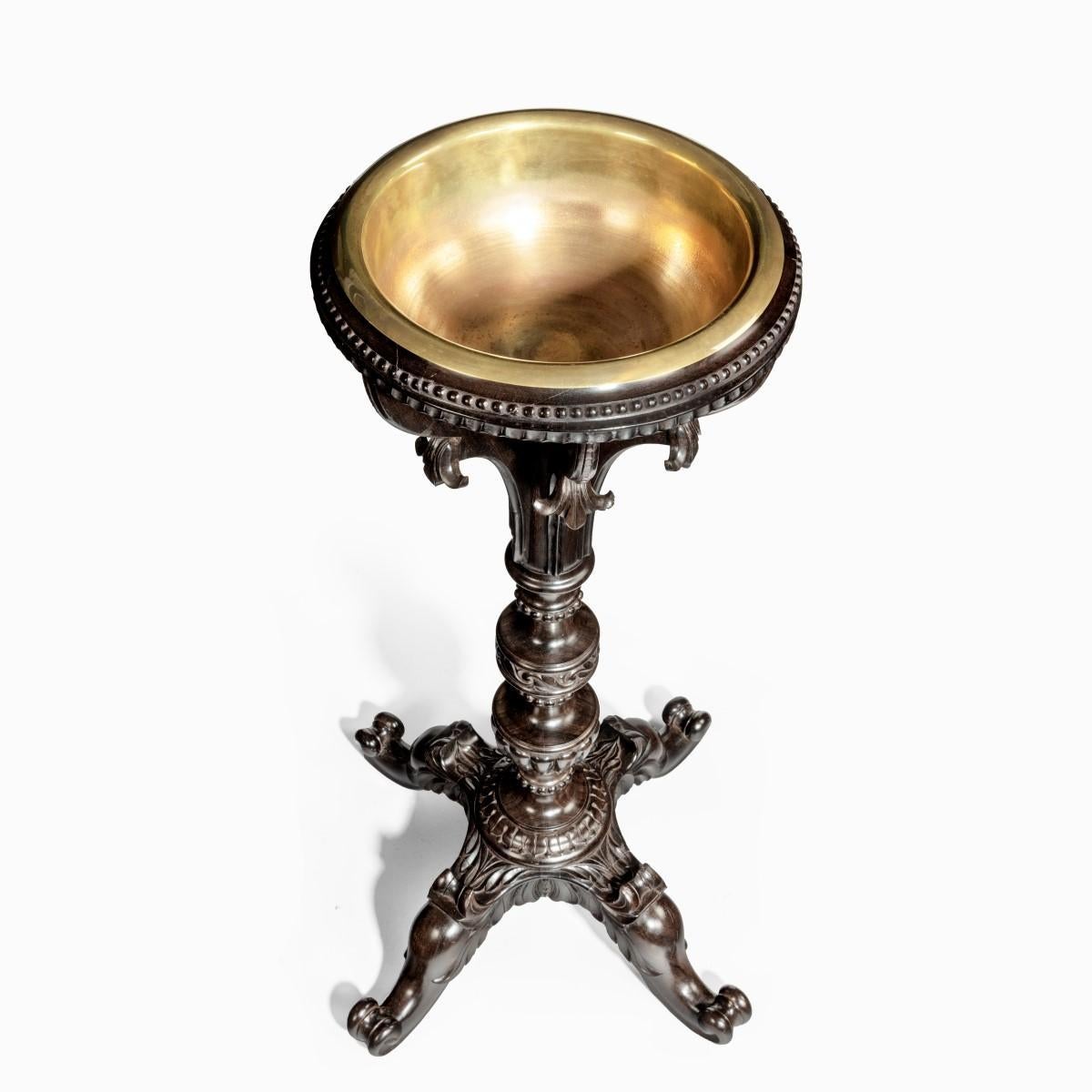 19th Century Anglo-Indian Solid Ebony Jardiniere For Sale