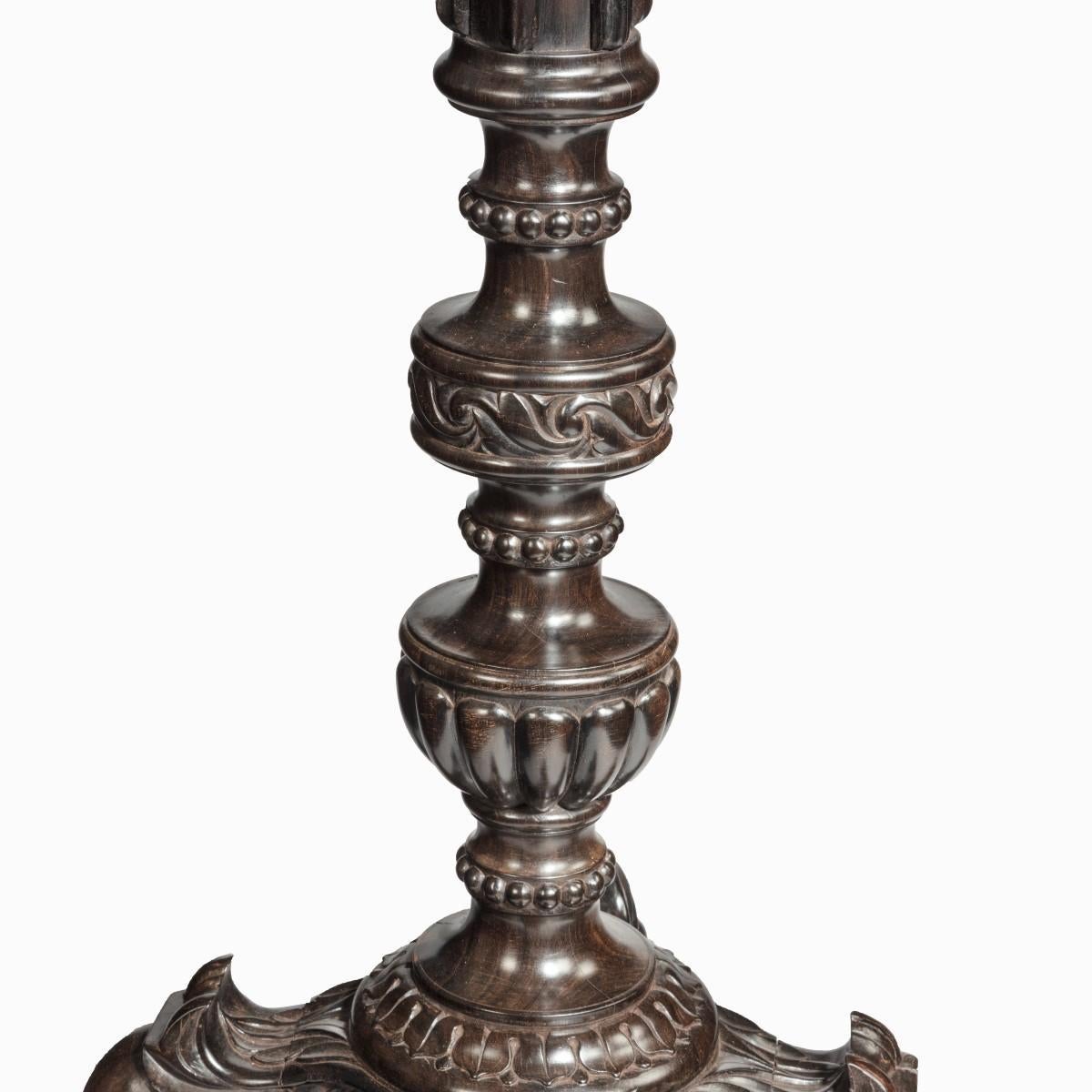 Brass Anglo-Indian Solid Ebony Jardiniere For Sale