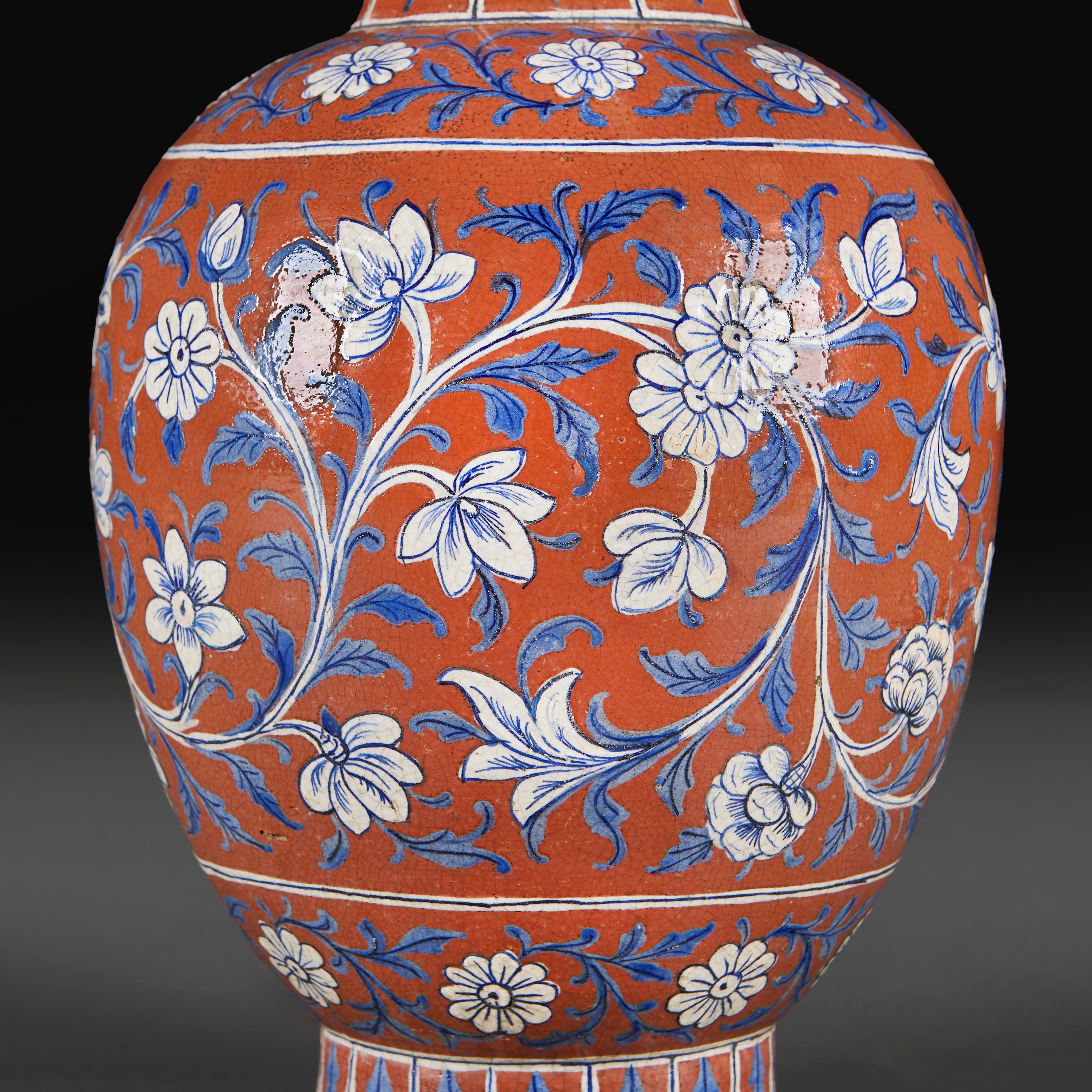 An Anglo-Indian Terracotta Vase as a Lamp In Good Condition In London, GB