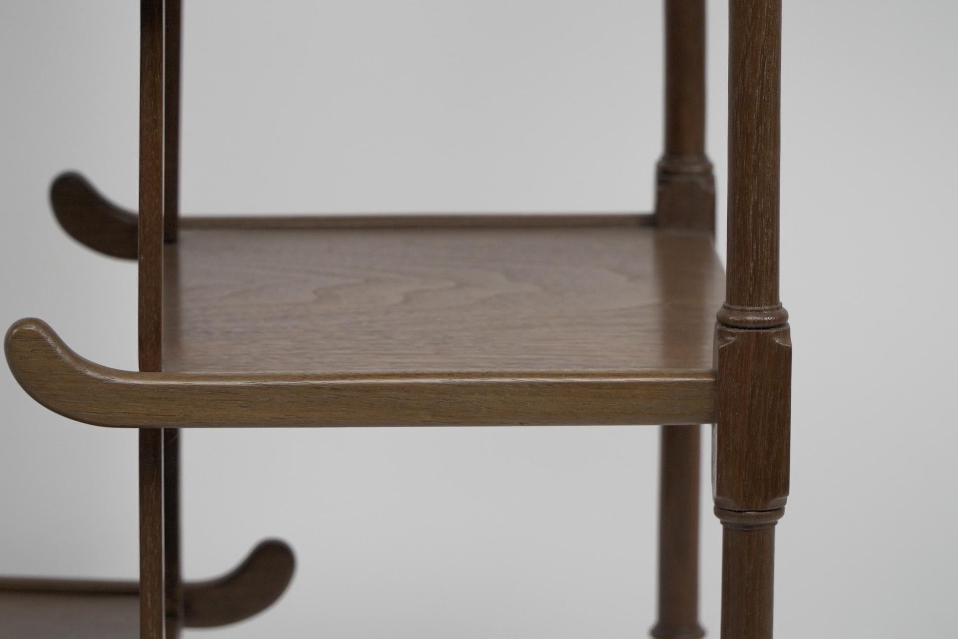 An Anglo-Japanese beech wood side table with fretwork &pagoda style turned rails For Sale 8
