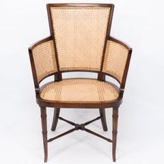 An Anglo-Japanese cane work armchair