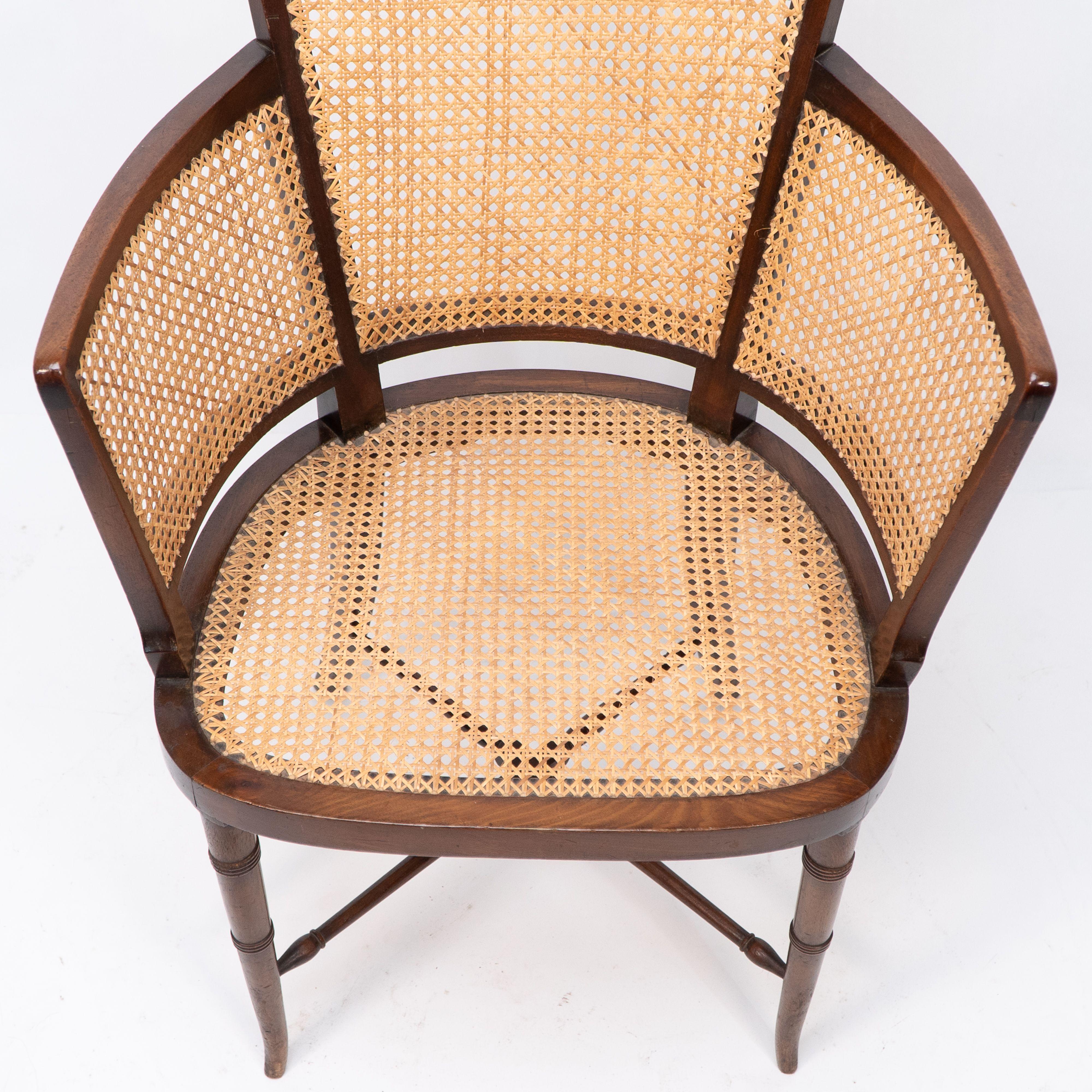 Fin du XIXe siècle Fauteuil anglo-japonais en cannage en vente