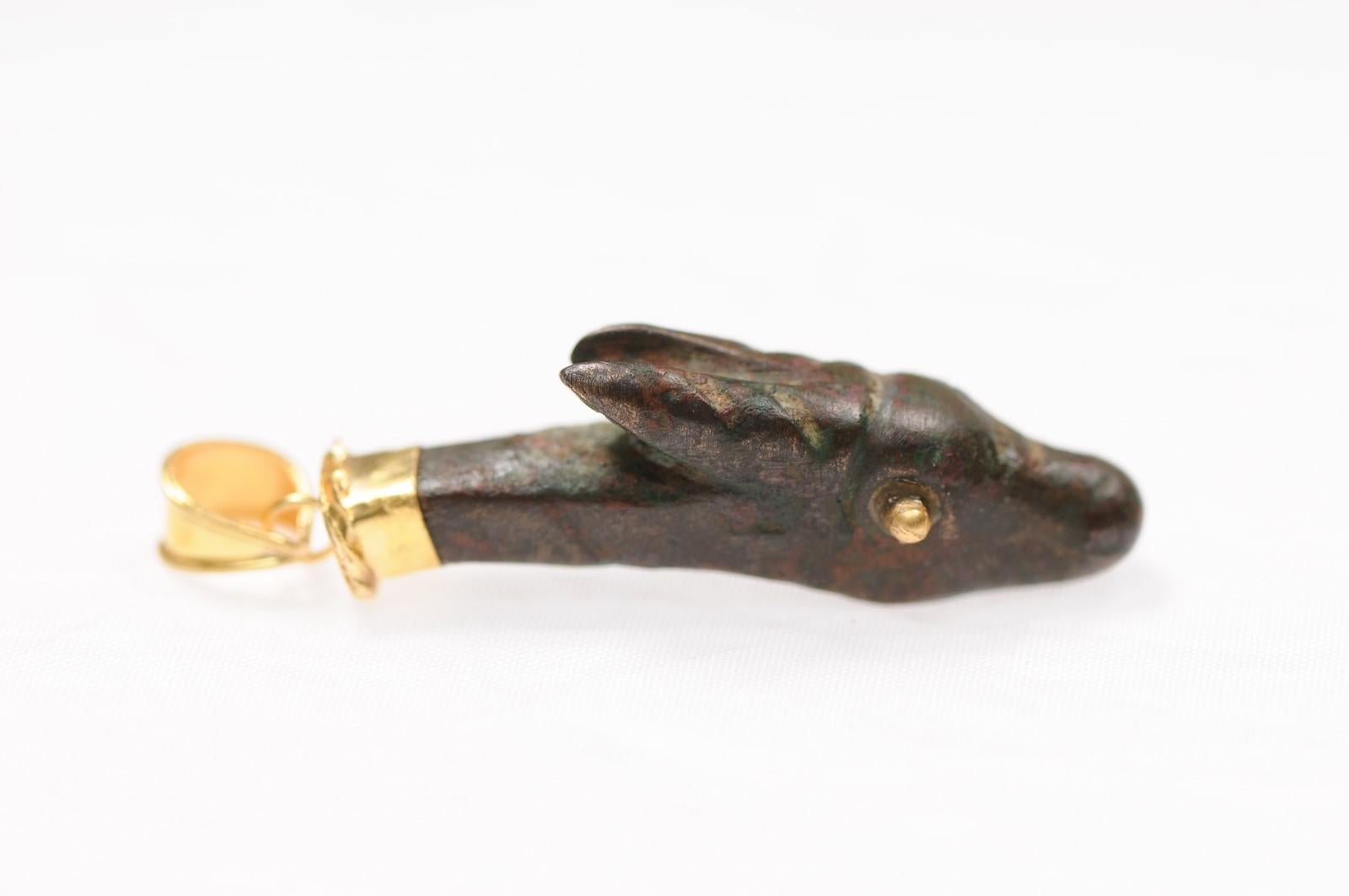 Charm orizzontale con corna di animale (solo ciondolo) in oro 21 carati in vendita 7