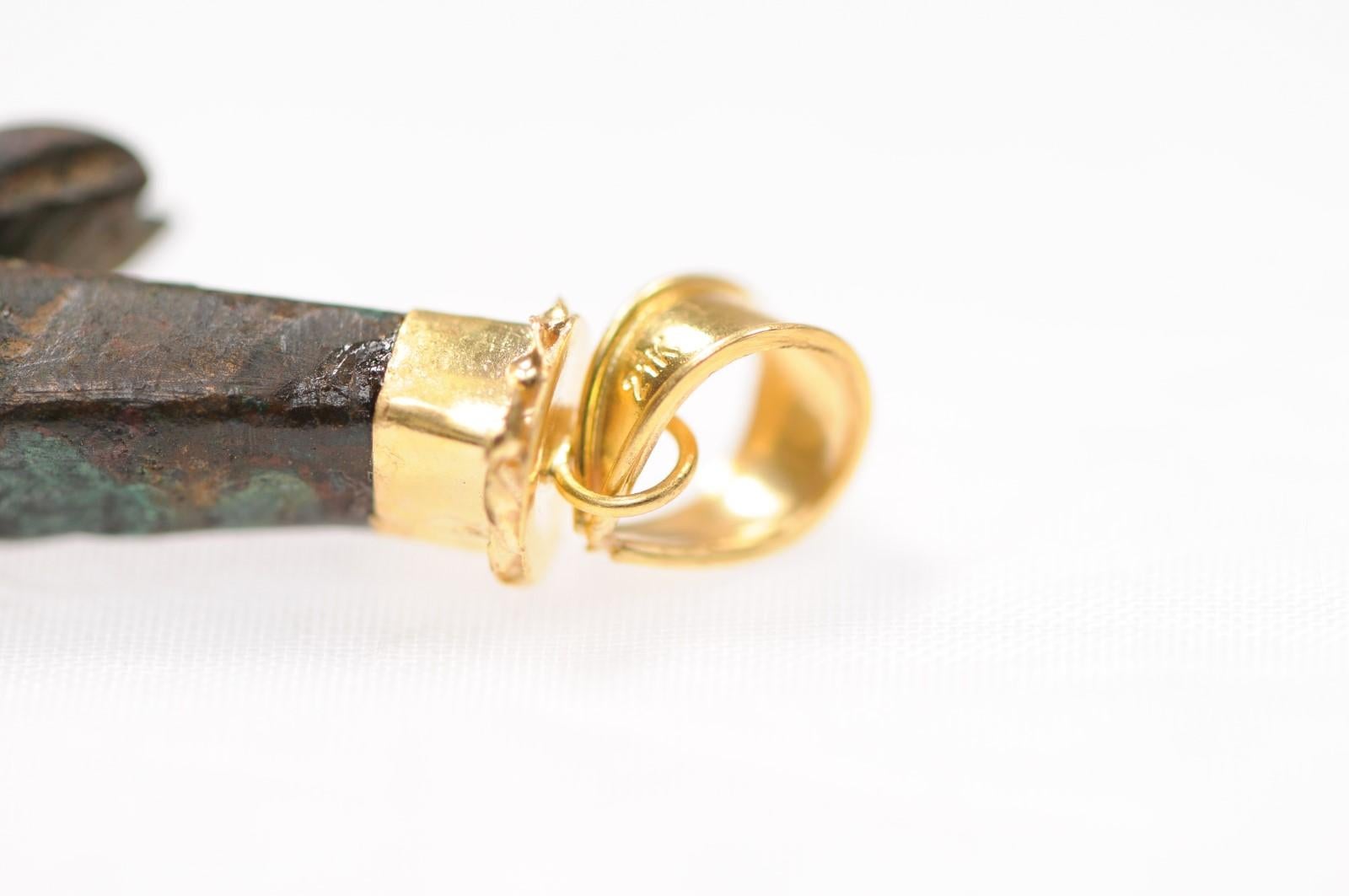 Charm orizzontale con corna di animale (solo ciondolo) in oro 21 carati in vendita 8