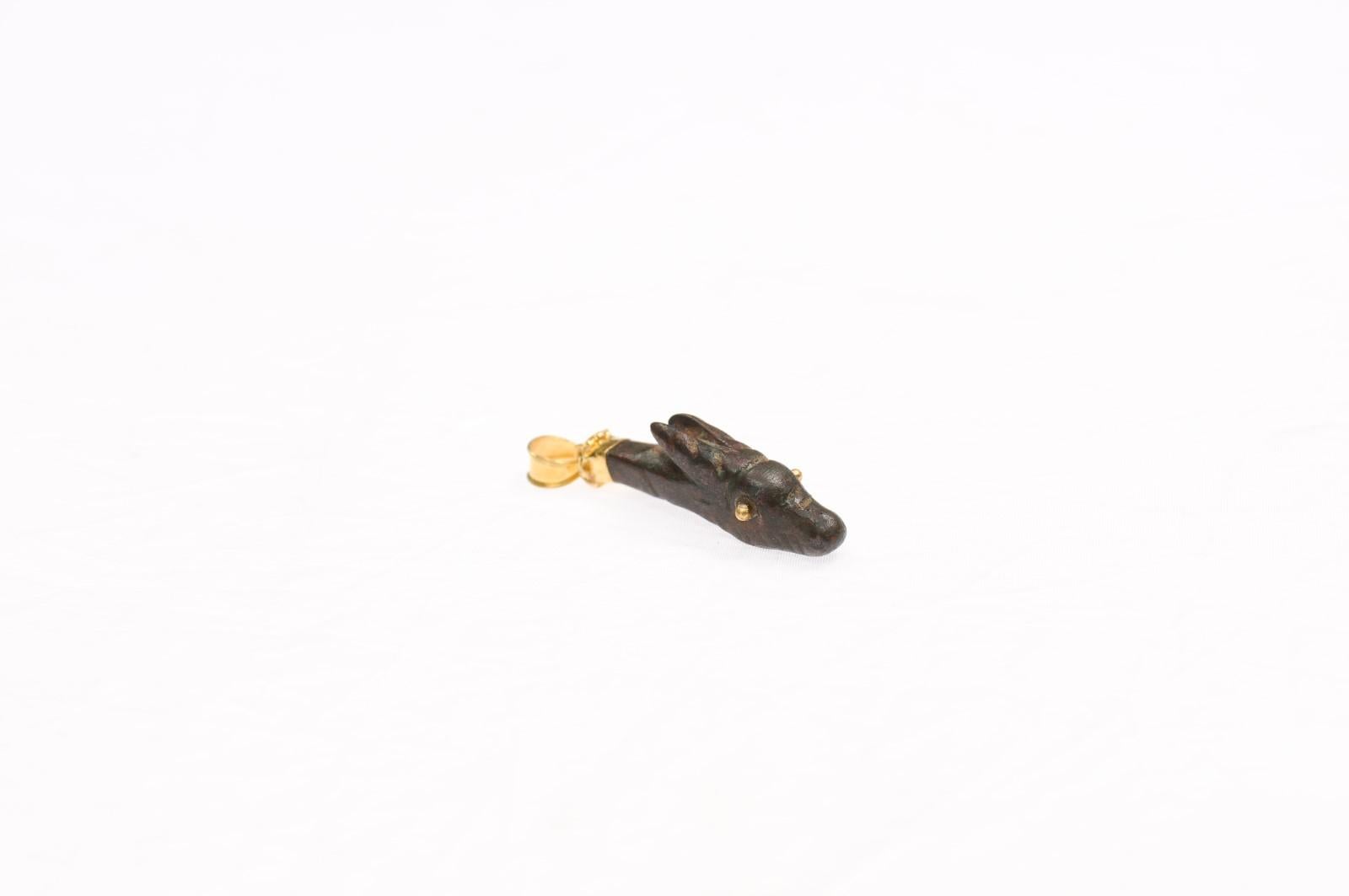 Charm orizzontale con corna di animale (solo ciondolo) in oro 21 carati in vendita 10