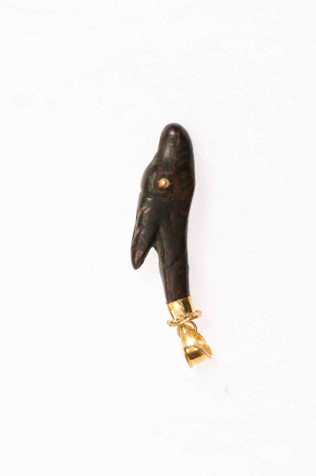 da uomo o donna Charm orizzontale con corna di animale (solo ciondolo) in oro 21 carati in vendita