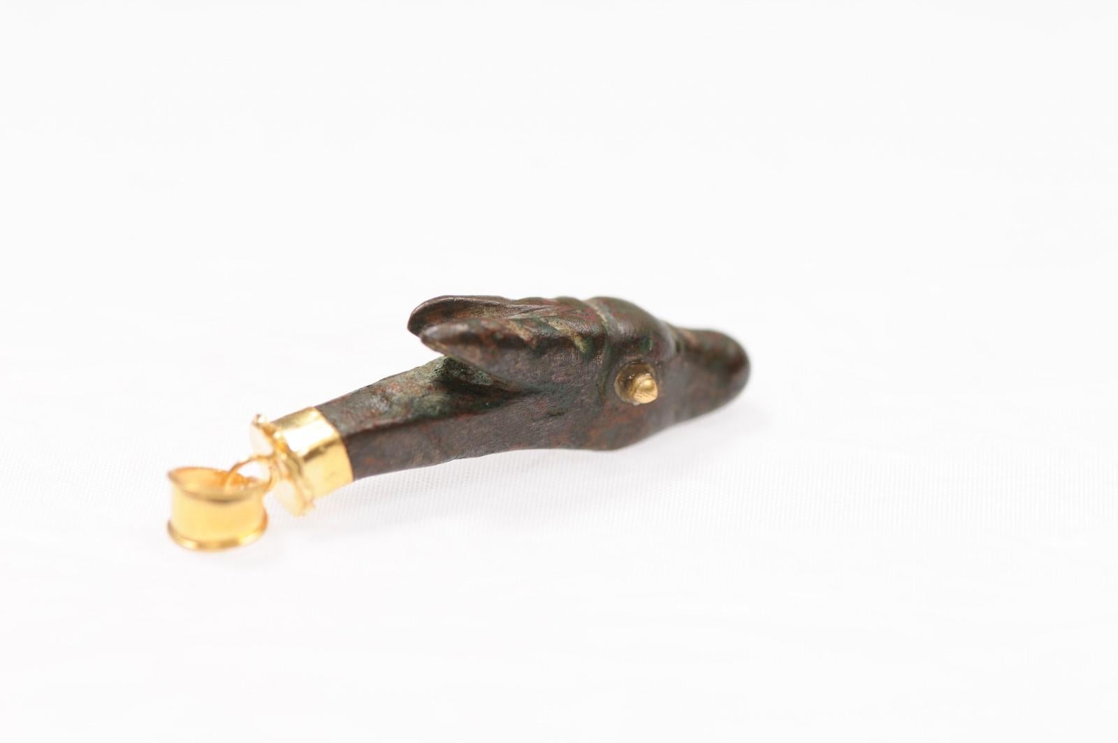 Charm orizzontale con corna di animale (solo ciondolo) in oro 21 carati in vendita 4