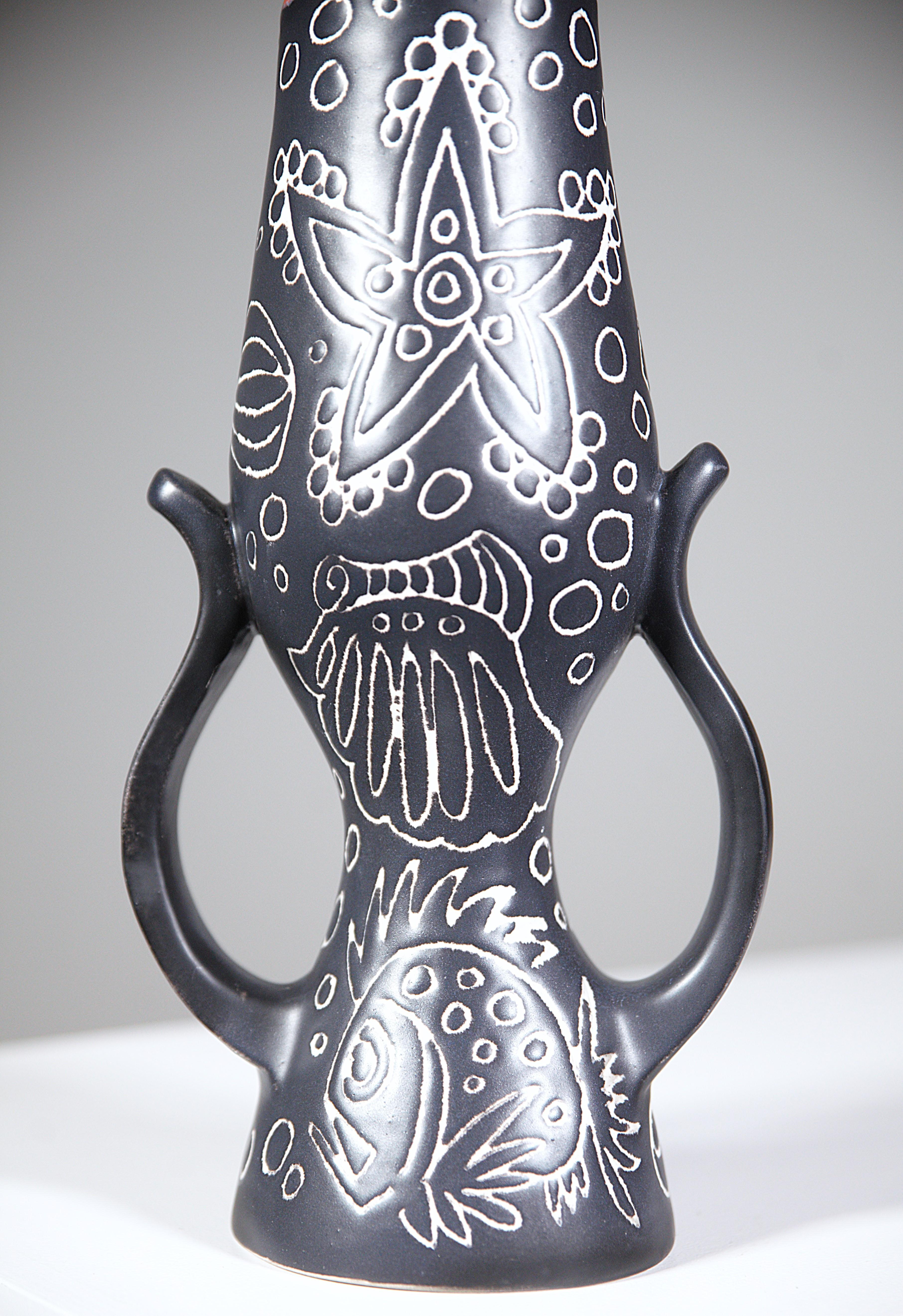 Francese Vaso antropomorfo in ceramica di Marcel Santandreu Vallauris Francia anni '70 in vendita