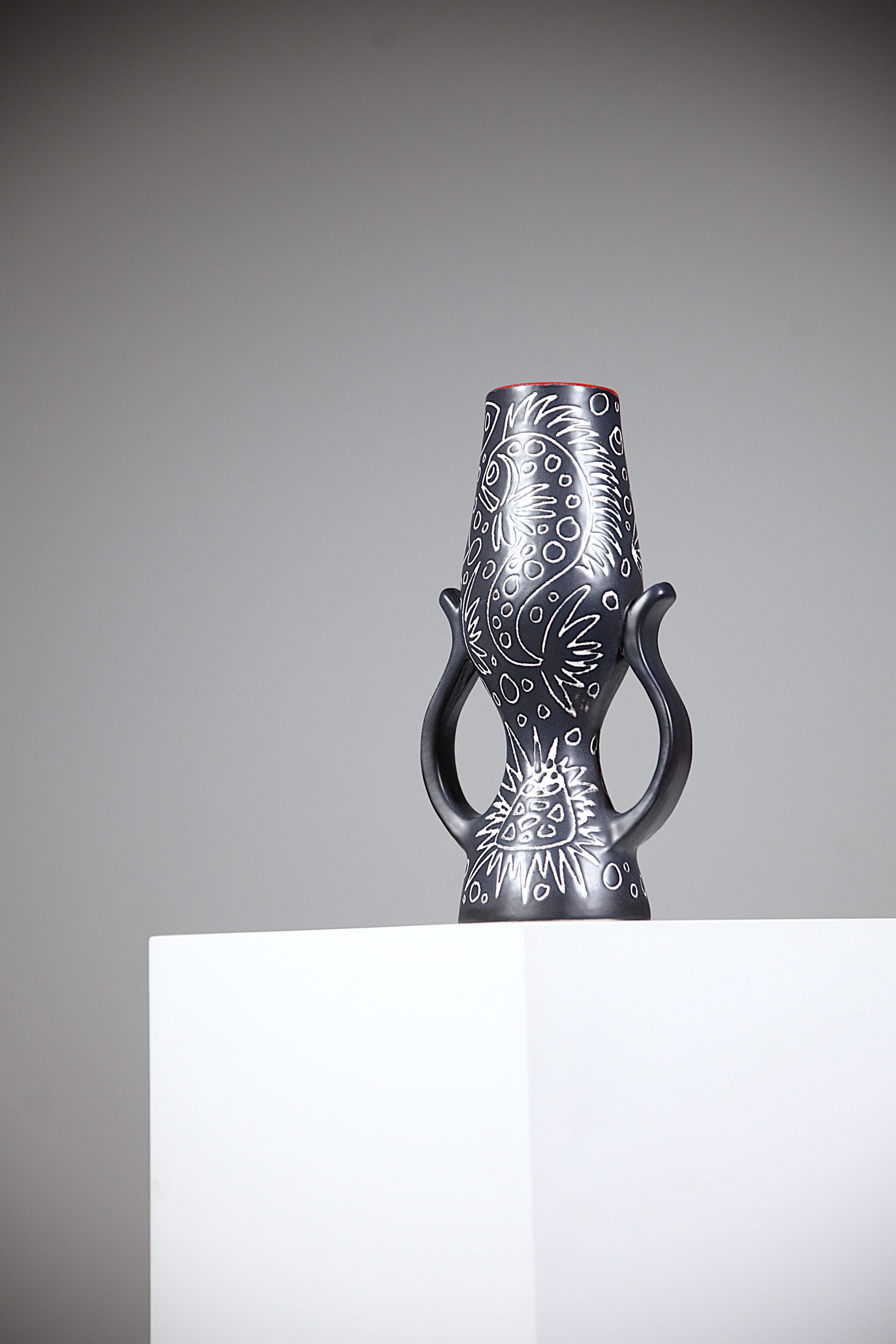 Ceramica Vaso antropomorfo in ceramica di Marcel Santandreu Vallauris Francia anni '70 in vendita