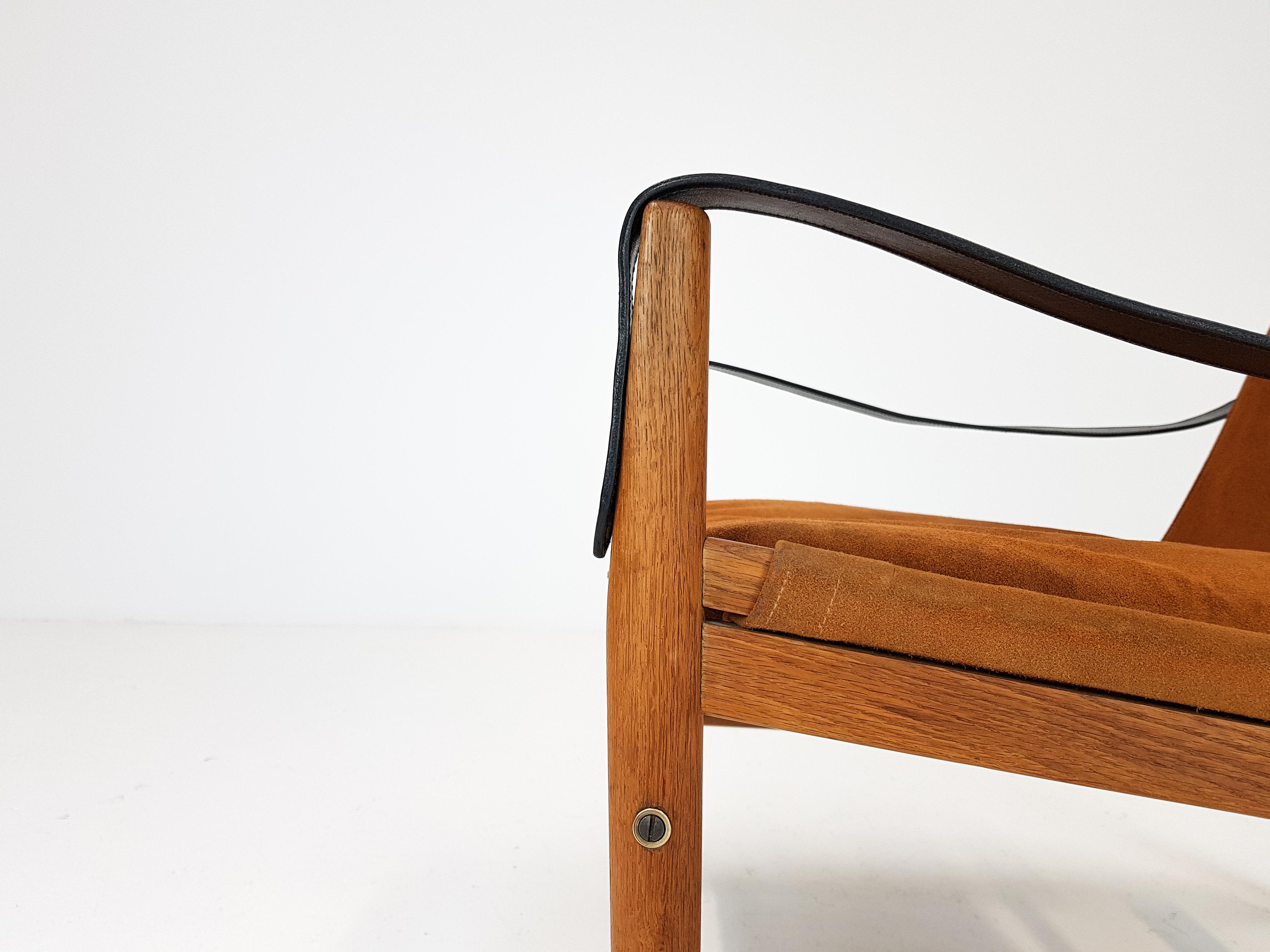 Mid-Century Modern 'Antilop' Safari Chair by Hans Olsen for Viskadalens Mobler, Sweden, 1950s