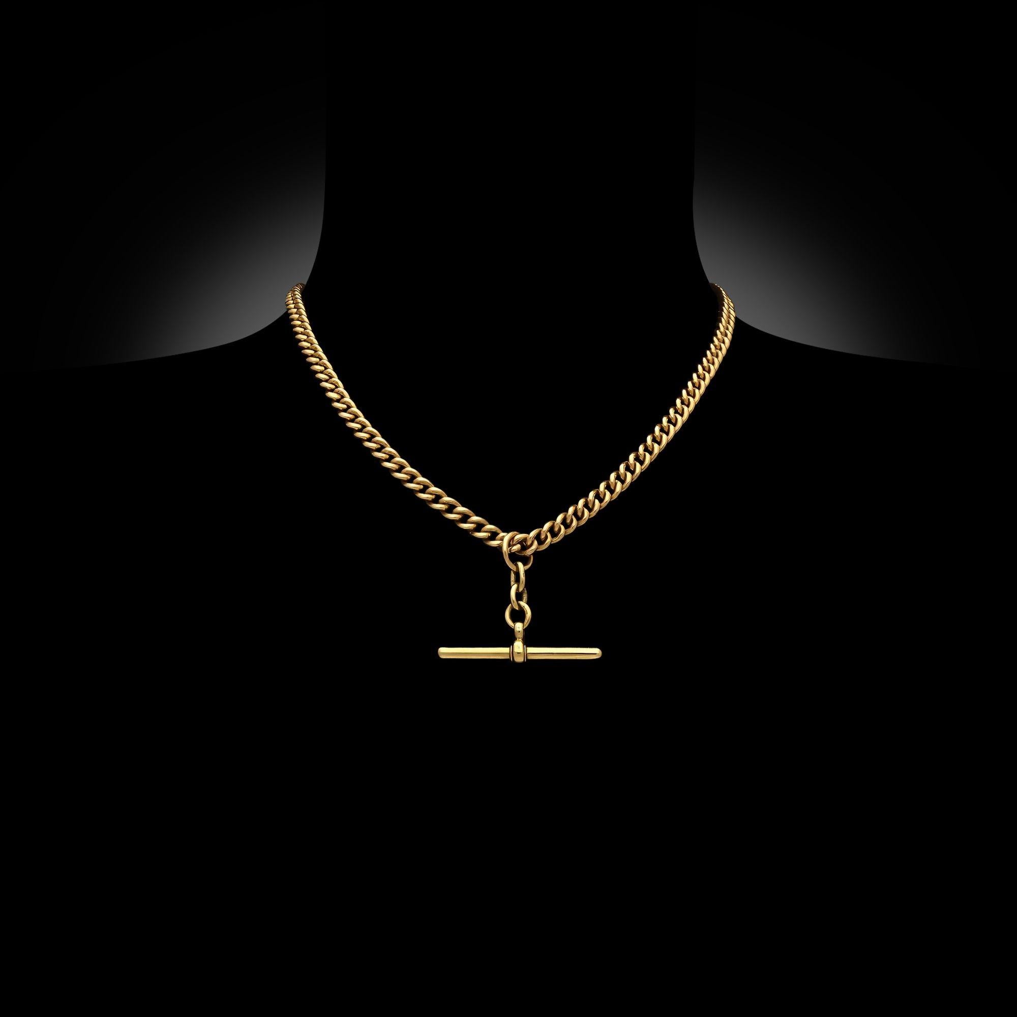 Un'antica catena Albert in oro giallo 18ct con maglie a cordoncino del 1890 circa in vendita 1