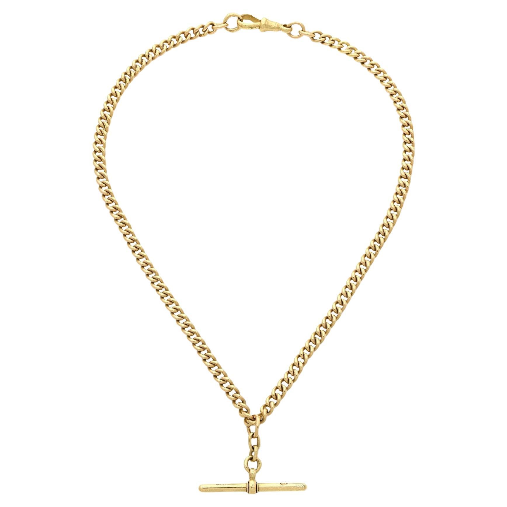 Un'antica catena Albert in oro giallo 18ct con maglie a cordoncino del 1890 circa in vendita