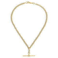 Un'antica catena Albert in oro giallo 18ct con maglie a cordoncino del 1890 circa