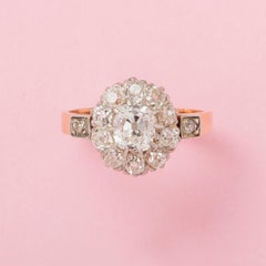 An Antique 18K Gold and Diamond Cluster Ring