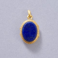 An antique 18k Gold French Locket with Lapis