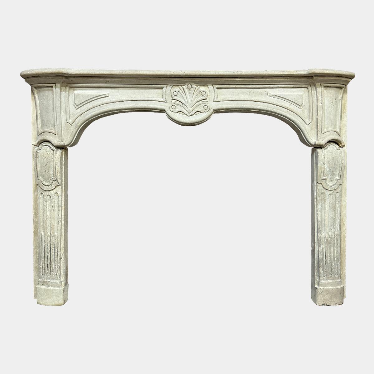 An Antique 18th century Provincial French Stone Fireplace Mantel  For Sale 2