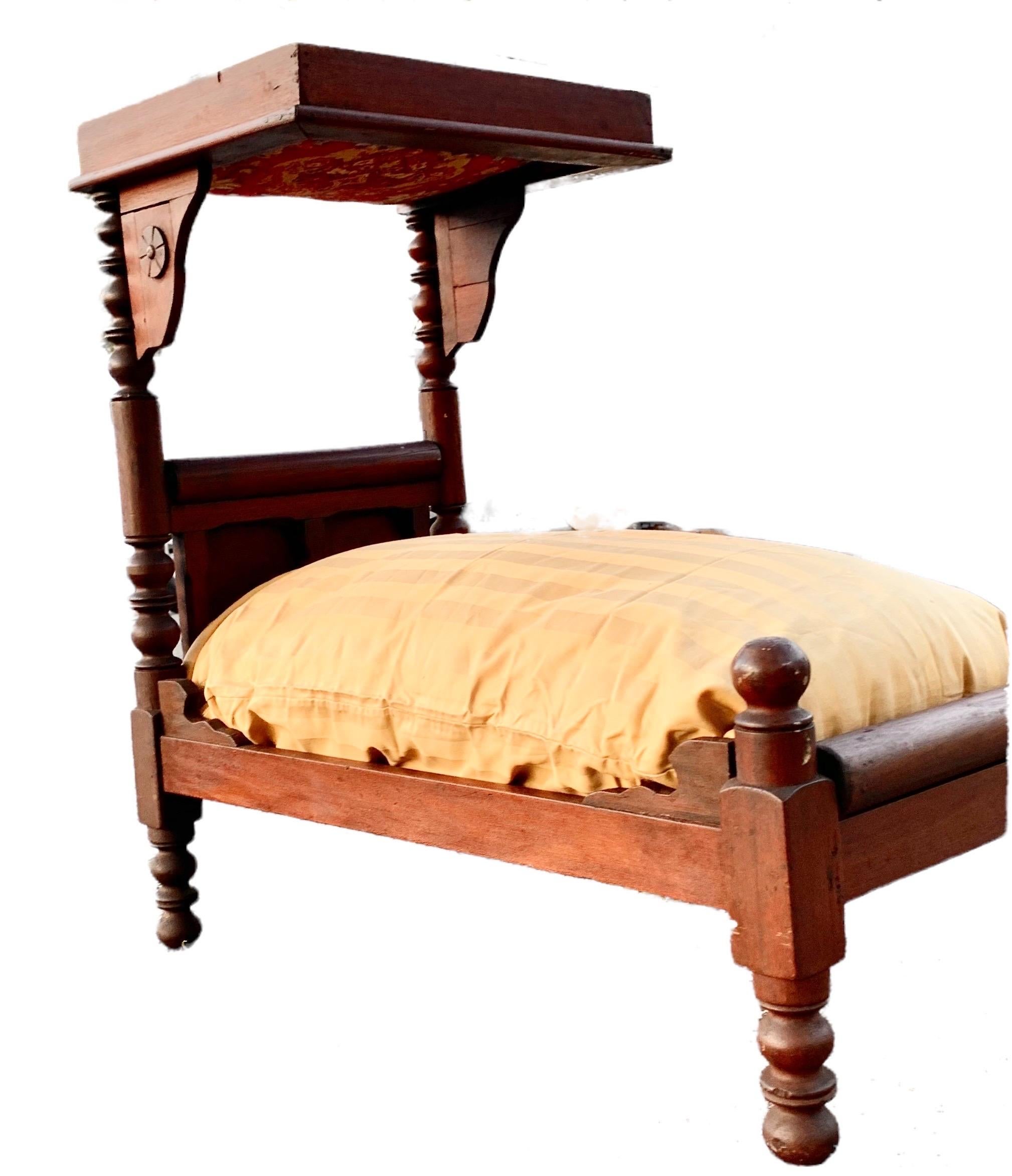 Antique 19th Century American Carved Walnut Doll Bed 8