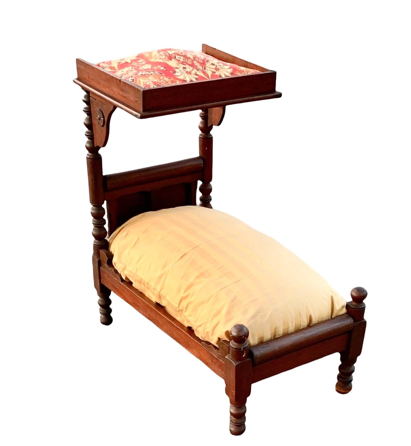 Antique 19th Century American Carved Walnut Doll Bed 3