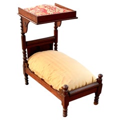 Antique 19th Century American Carved Walnut Doll Bed