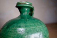 Antique 19th Century French Green Olive Oil Jug
