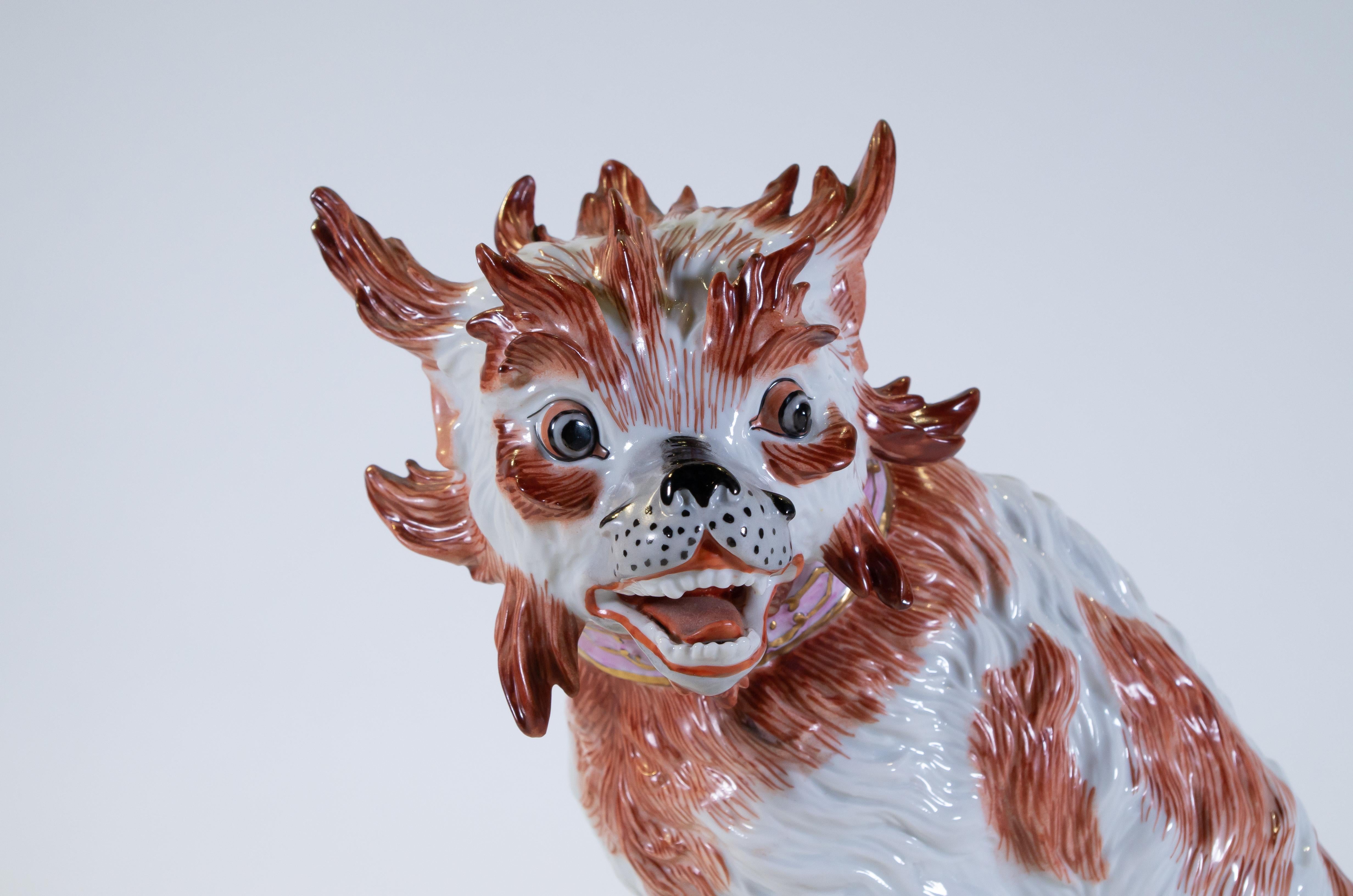 Antikes Porzellanmodell eines böhmischen Hundes aus dem 19. Jahrhundert, nach J. Kirchner (Handbemalt) im Angebot