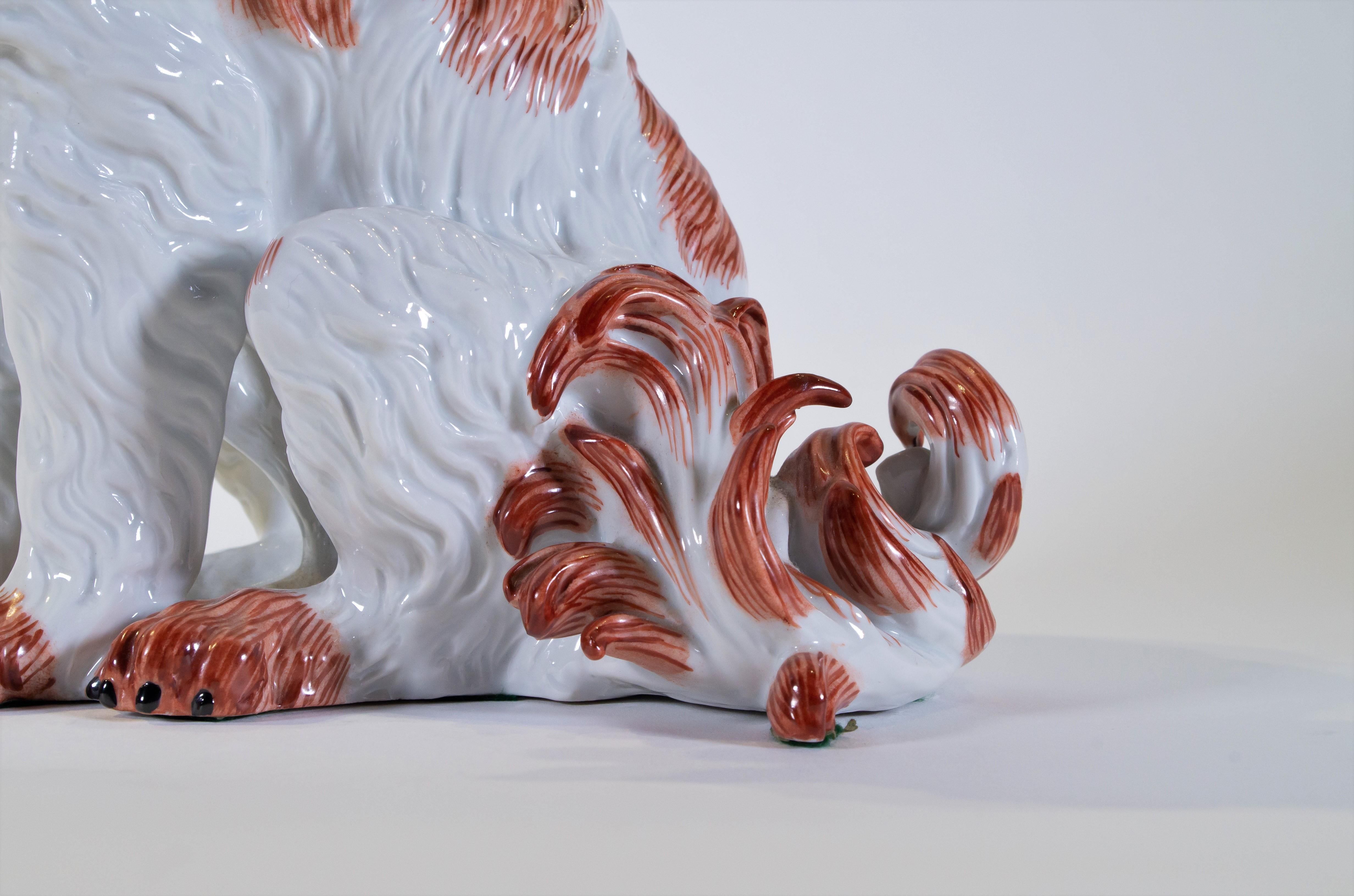 Early 20th Century Antique 19th Century Porcelain Model of a Bolognese Dog, After J. Kirchner For Sale