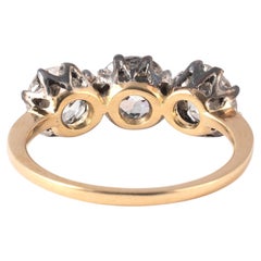 Antique 2.9ct Old Mine & European-Cut Diamond Three-Stone Ring, 1890