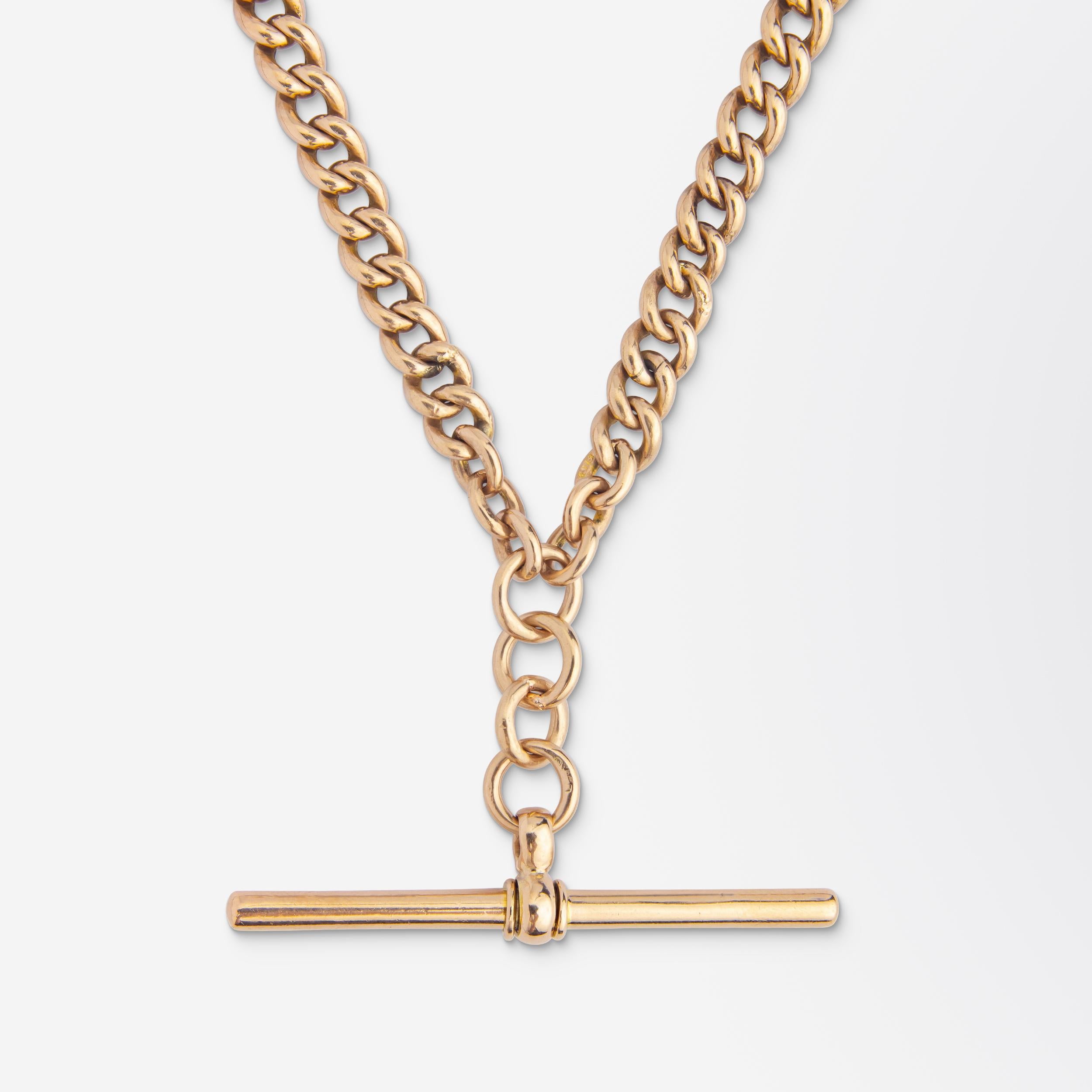 Victorian An Antique 9 Karat Gold Fob Chain For Sale